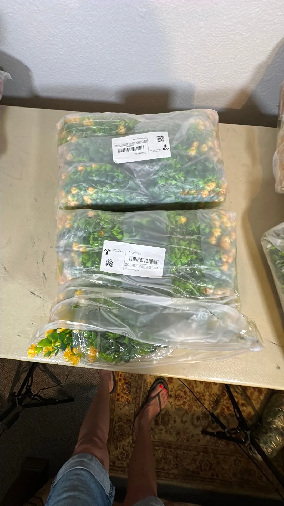 Product image for 24 bunches of artificial plastic flowers 2 yellow and 1 white. Pick 1