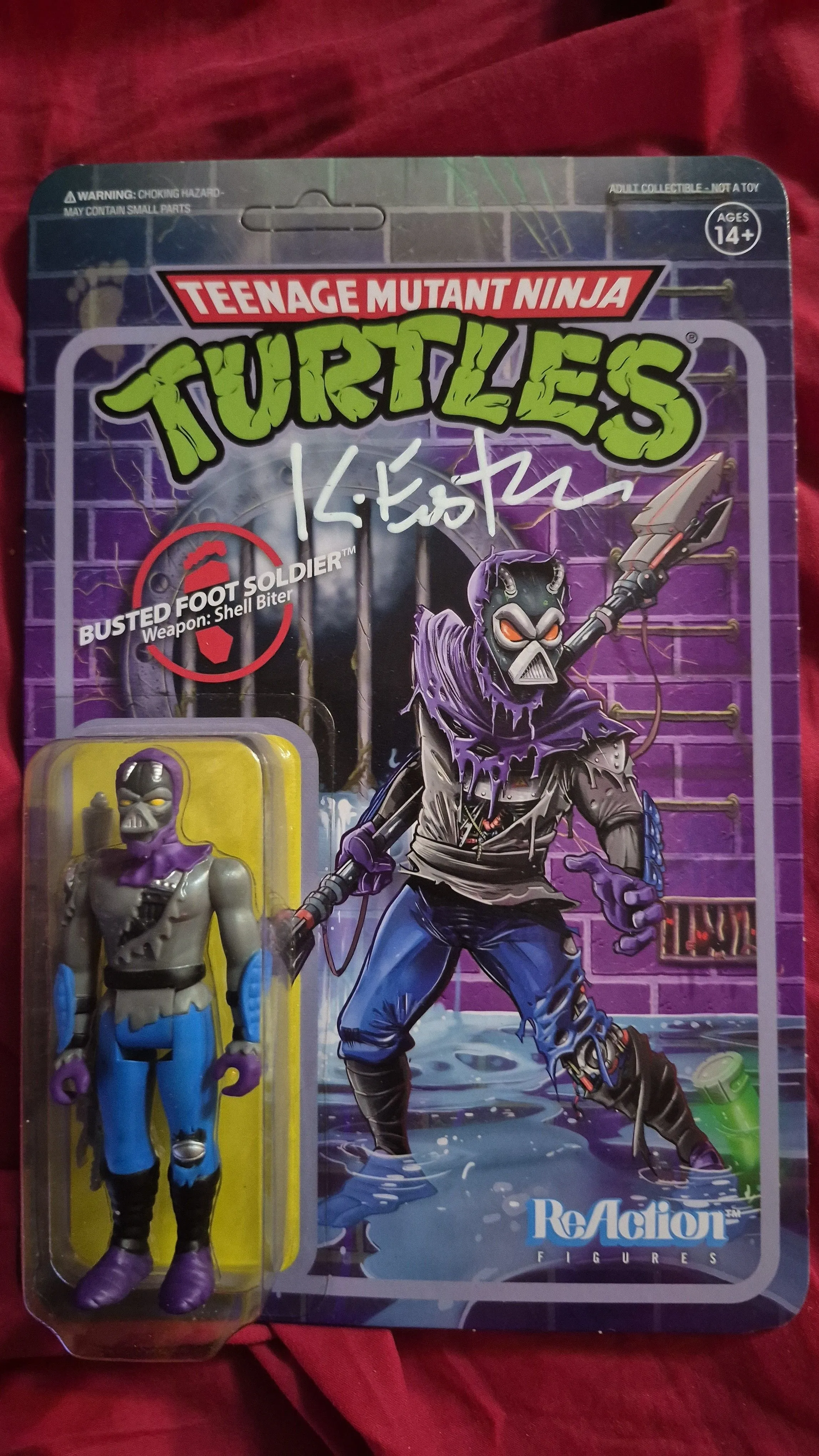 Product image for TMNT Super7 Busted Foot Soldier Reaction SIGNED BY KEVIN EASTMAN W/COA