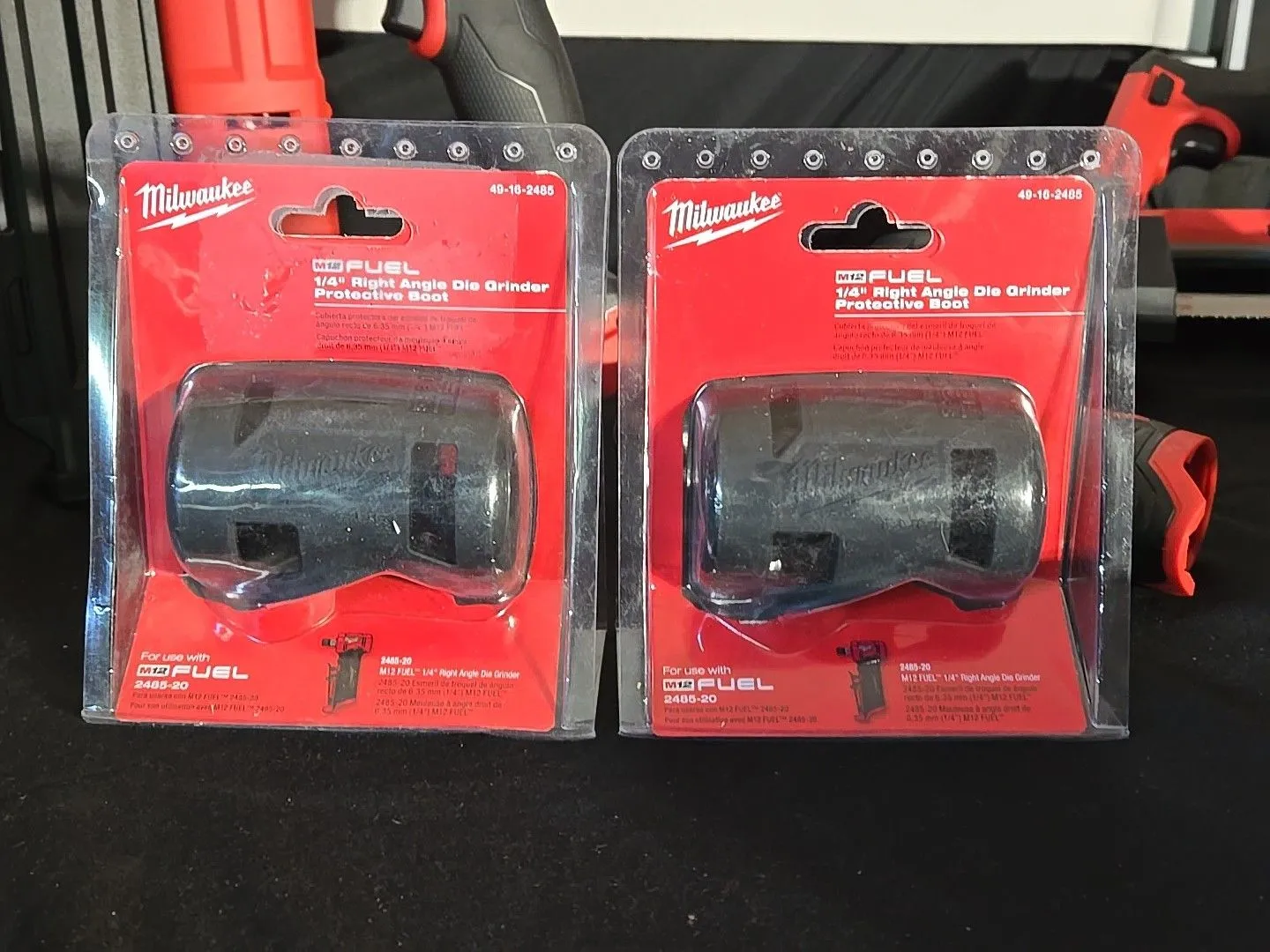 Product image for LOT OF 2 Milwaukee 49-16-2485 M12 FUEL 1/4" Right Angle Die Grinder Rubber Boot's