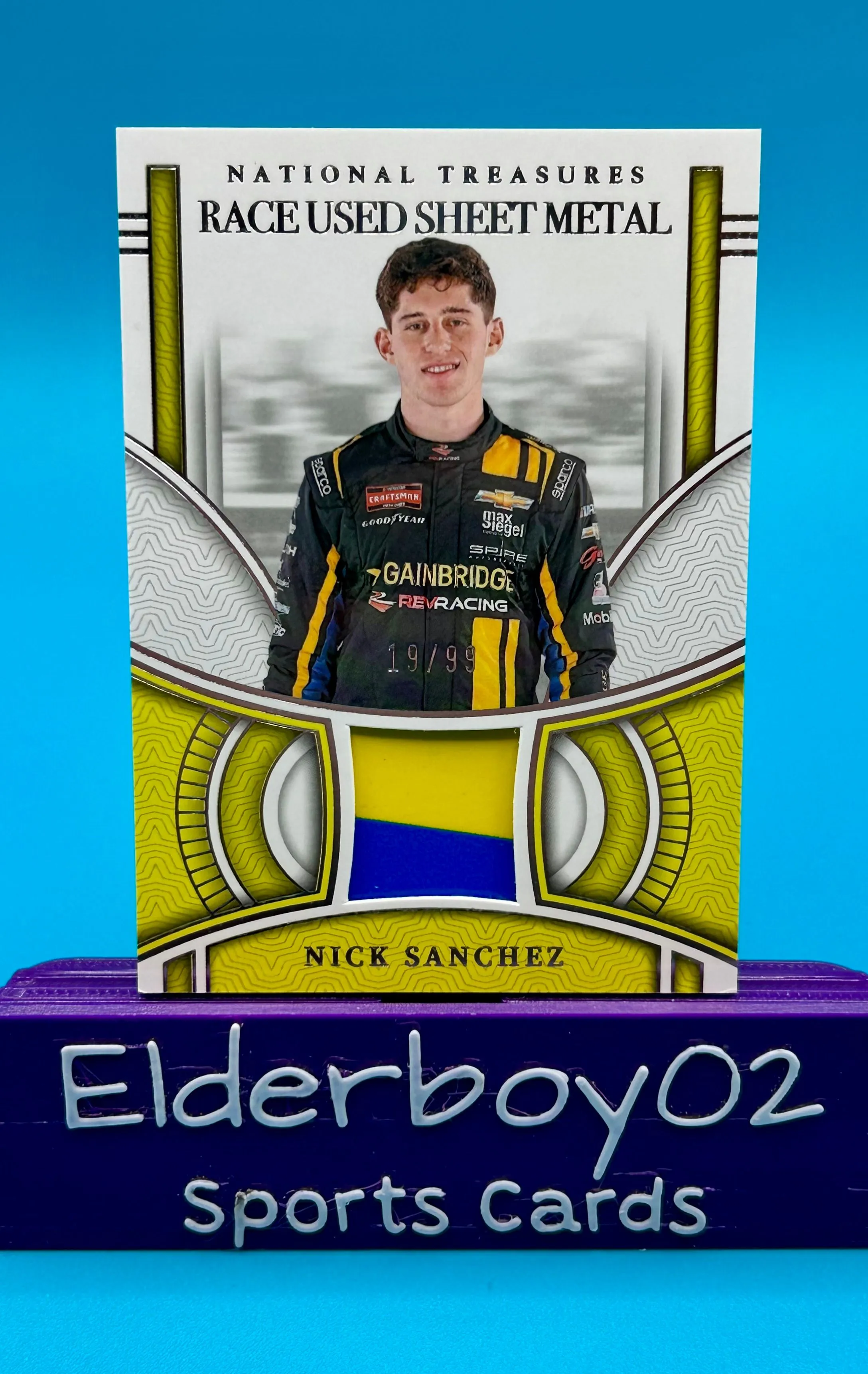Product image for Nick Sanchez 19/99 Sheet Metal Race Used 2024 Panini National Treasures Racing Nascar