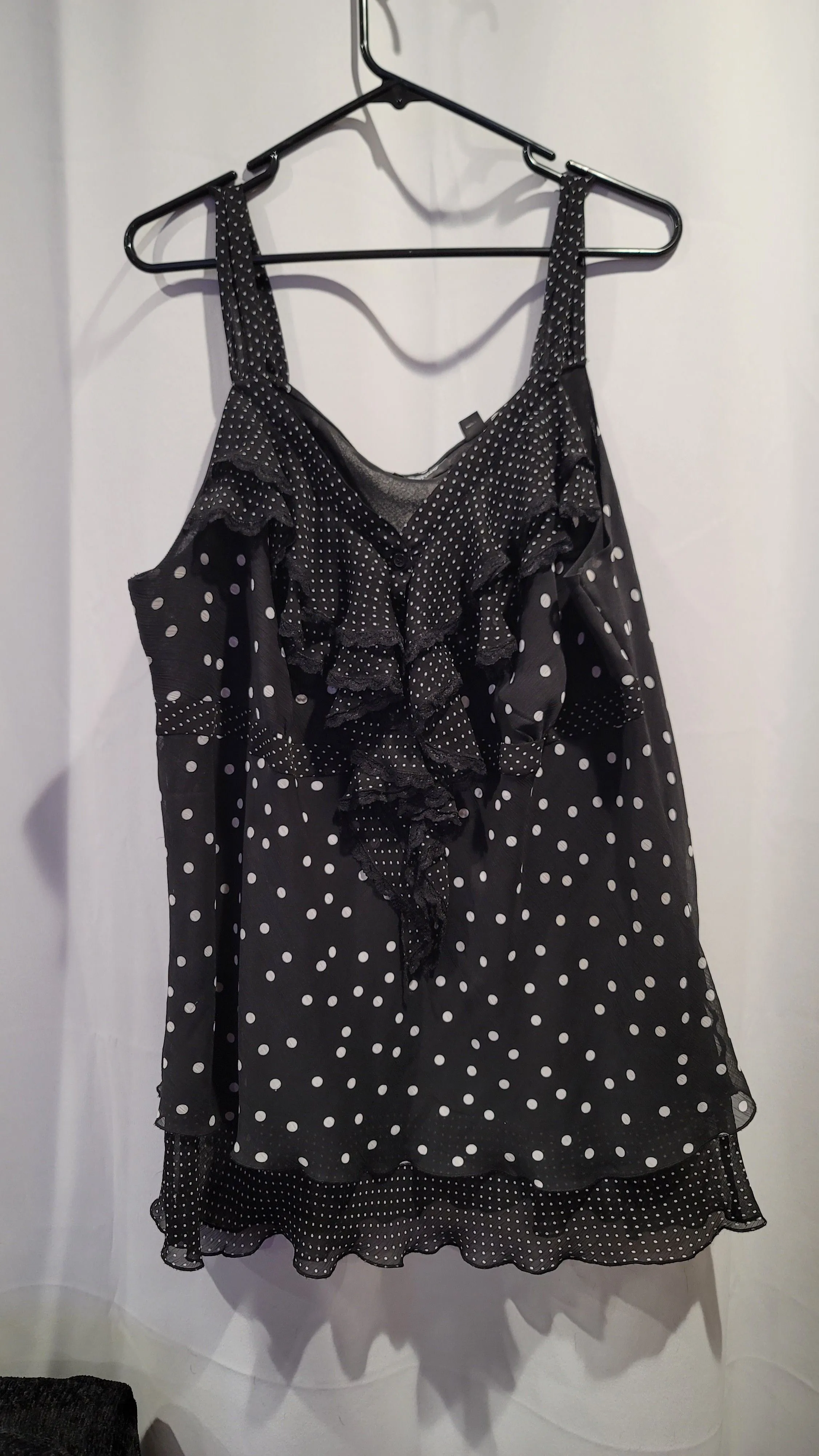 Product image for Black W/ White Polka Dot Avenue 22/24 Tank Top