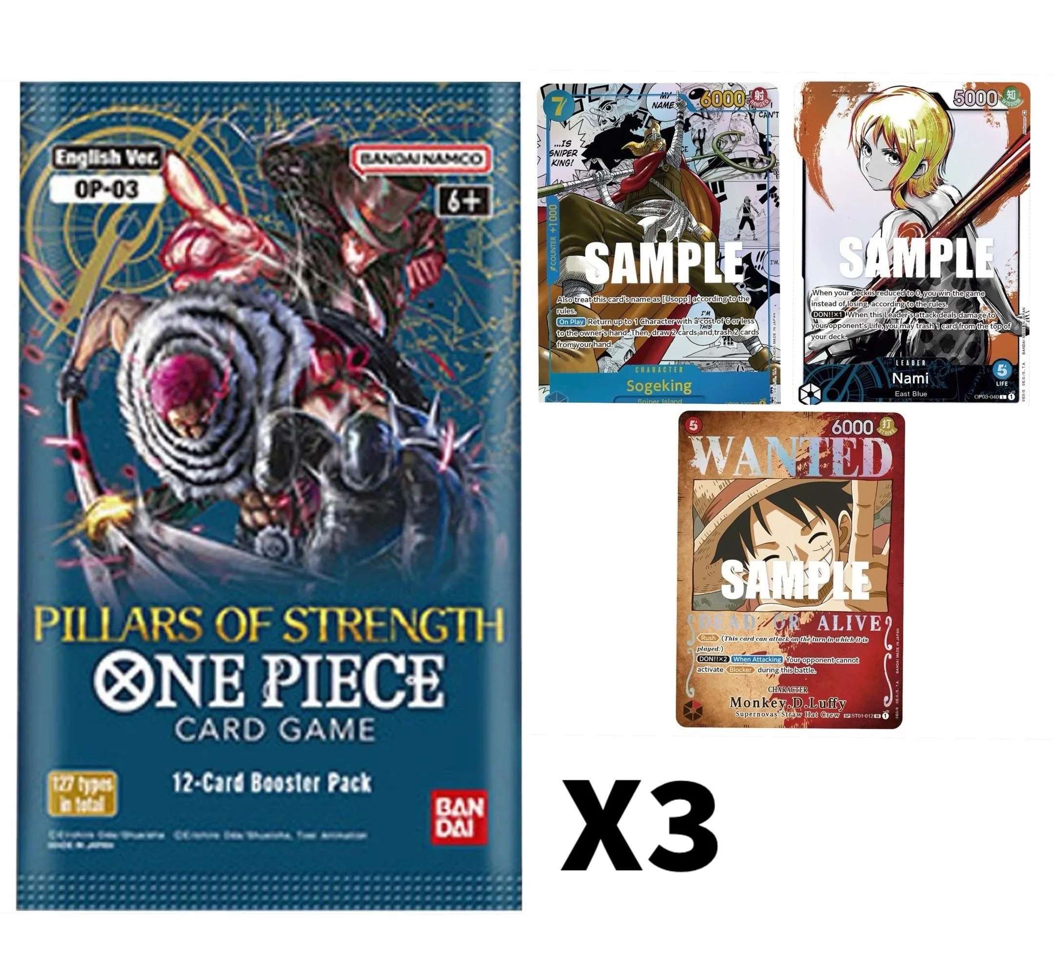 One Piece OP-03 Pillars of Strength Booster Pack x 3  Whatnot: Shop, Sell,  Connect