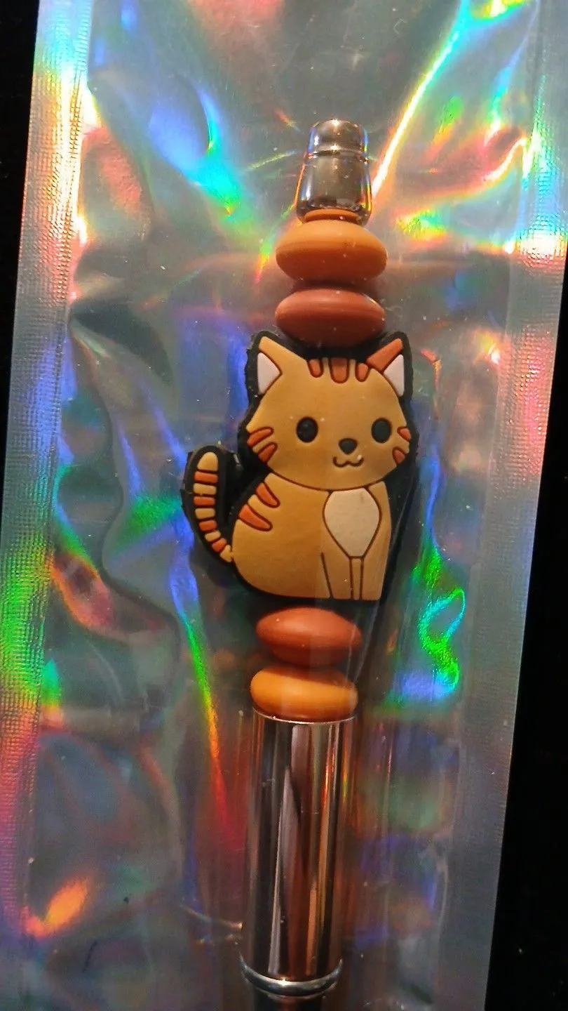Product image for Beadable Pens - Gold Metallic Butterscotch kitty cat #111