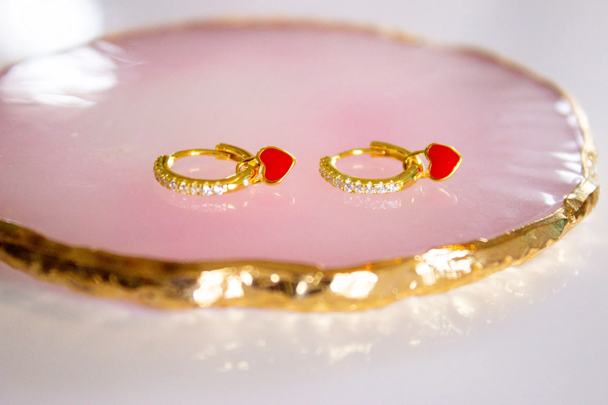 Product image for Huggie Hoops with Removeable Charm-Sterling silver