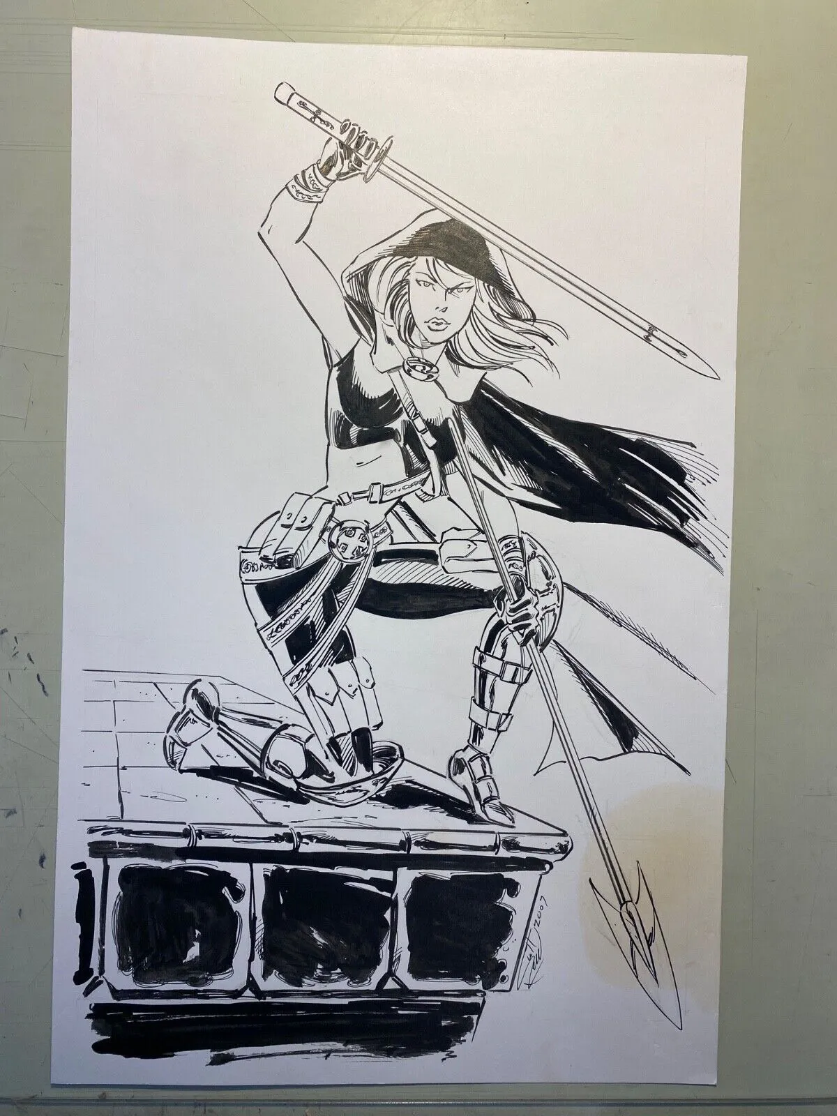 Product image for Fantasy Warrior Woman Original Comic Art by Scott Reed 11"x17" 2008