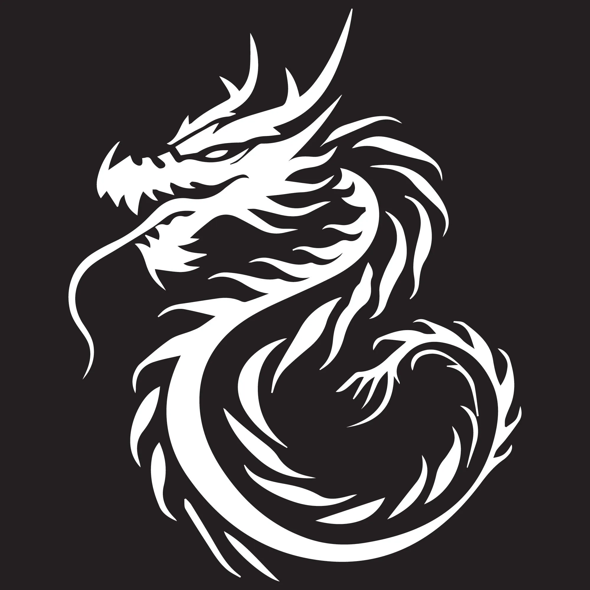 Product image for 6" Spikey Chinese Dragon Vinyl Decal