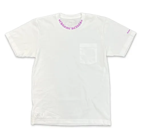Product image for Chrome Hearts Purple Neck Logo Tee White LARGE