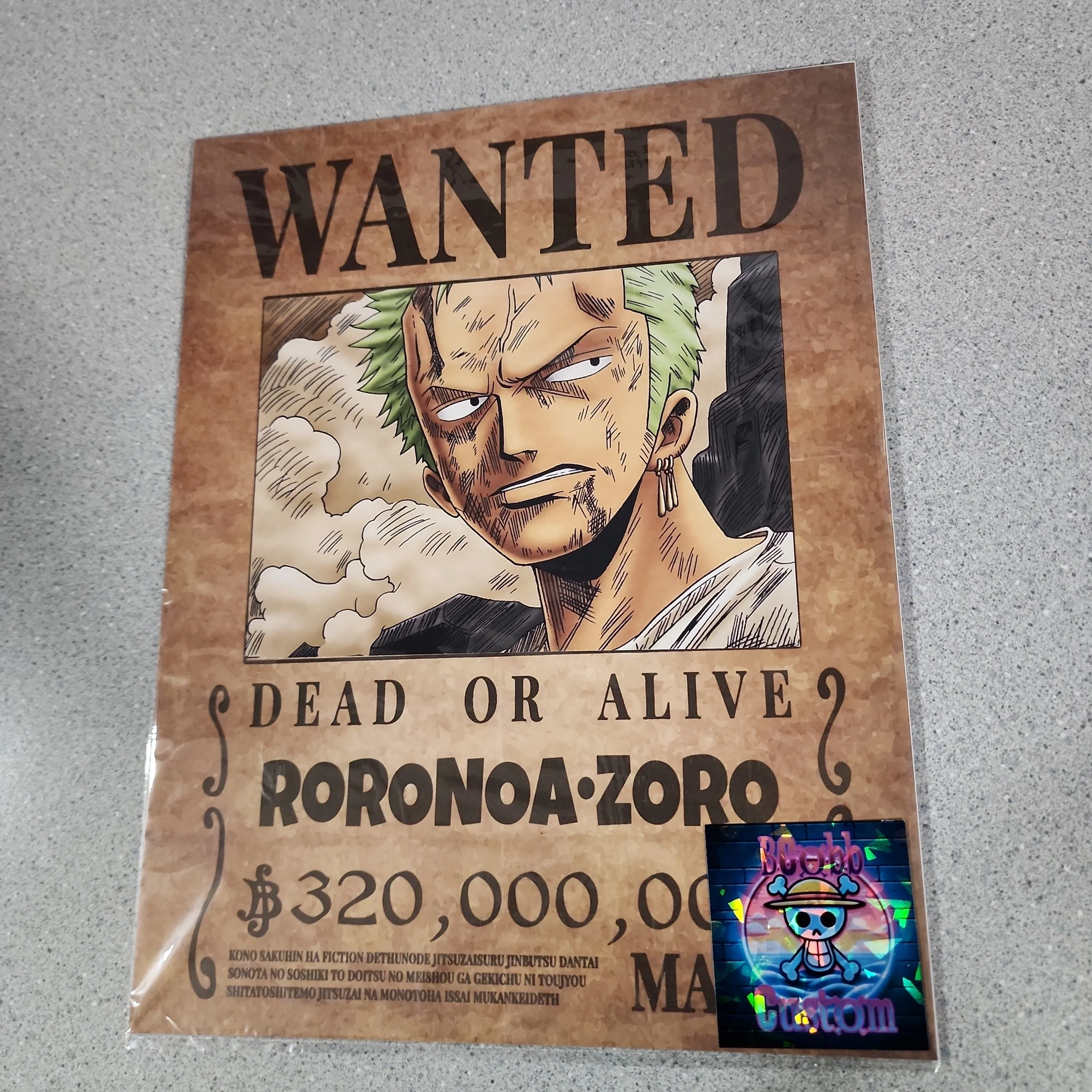 Product image for Roronoa Zoro Wanted Poster