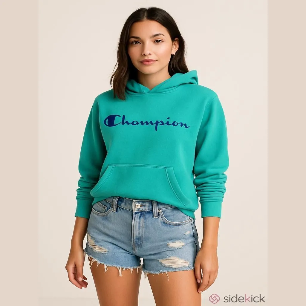 Product image for Teenage girl Champion Green Hoodie Size XL