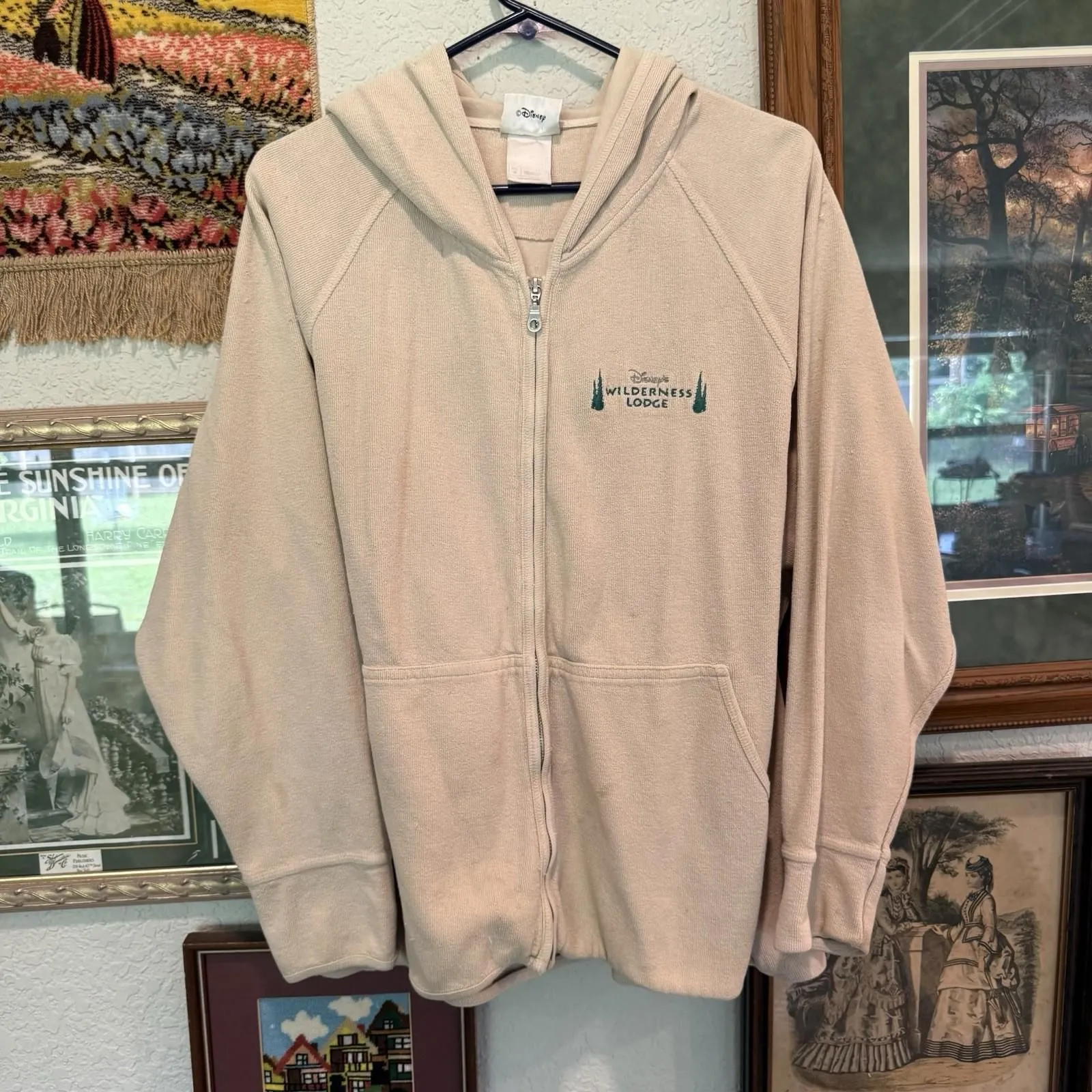 Product image for Vintage 90s RARE Disney Wilderness Resort Tan Brown Hoodie Size Medium