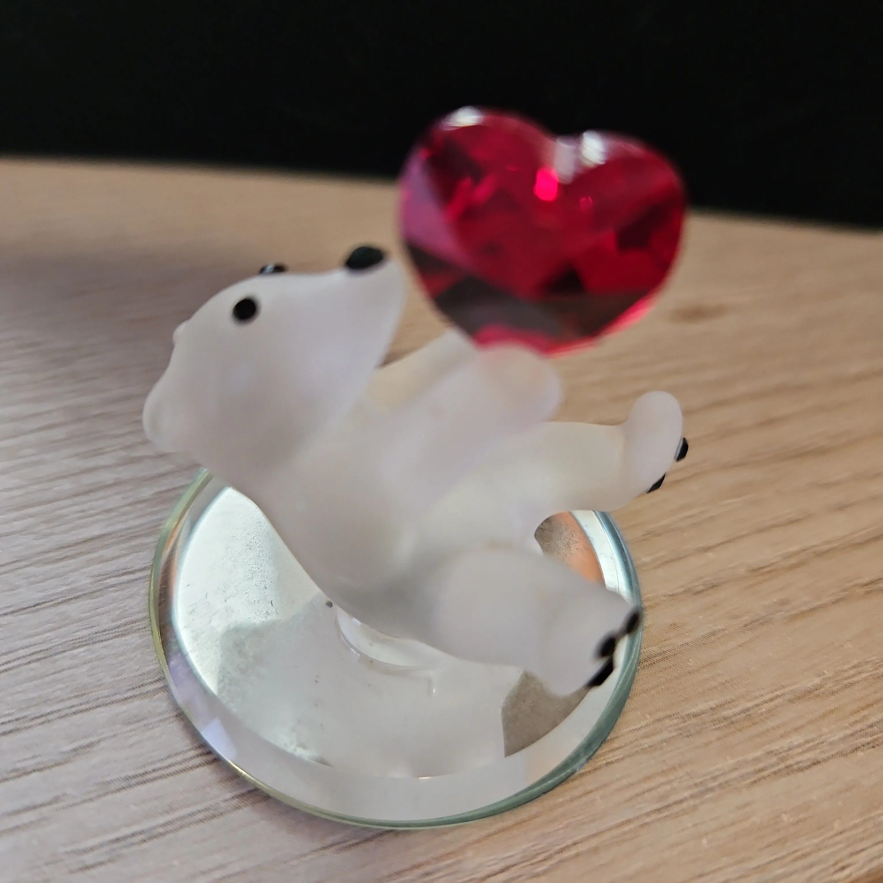 Product image for Crystal Figurine - Frosted Bear with Heart