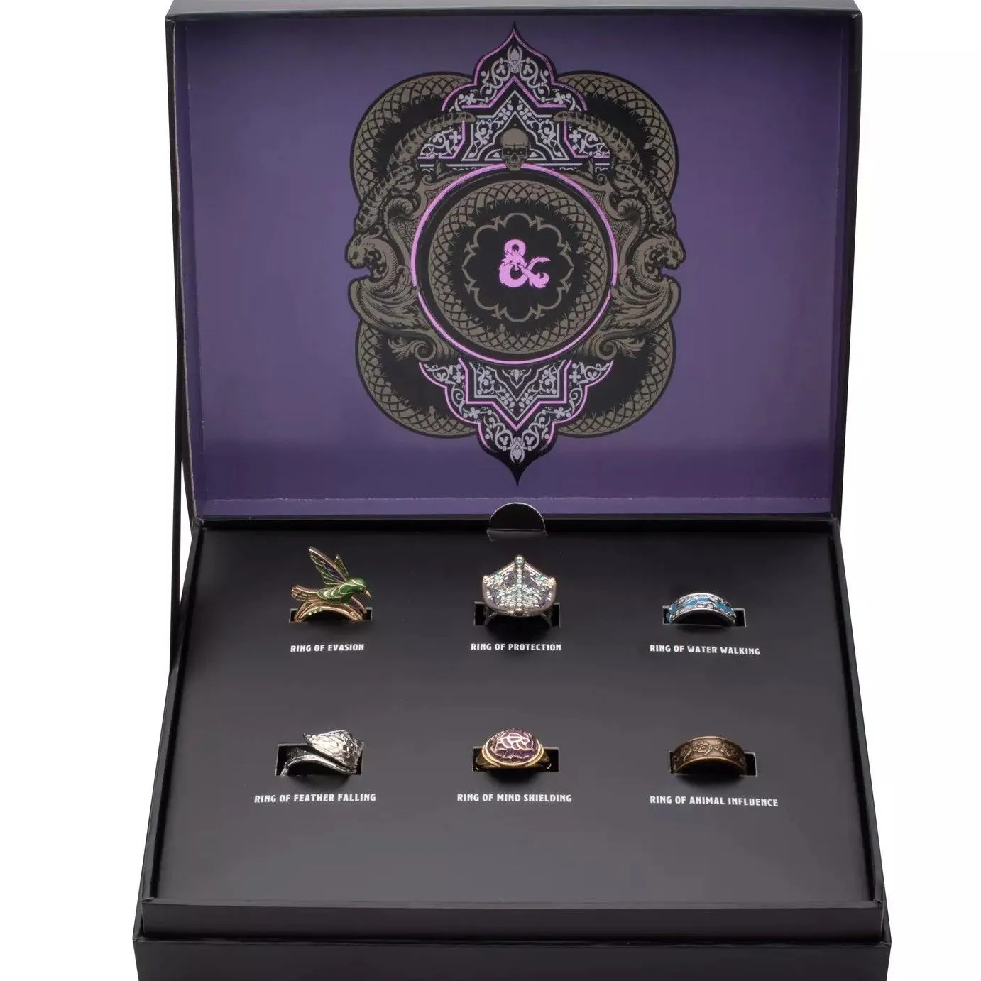 Product image for Dungeons and Dragons Adjustable 6-Piece Ring Set
