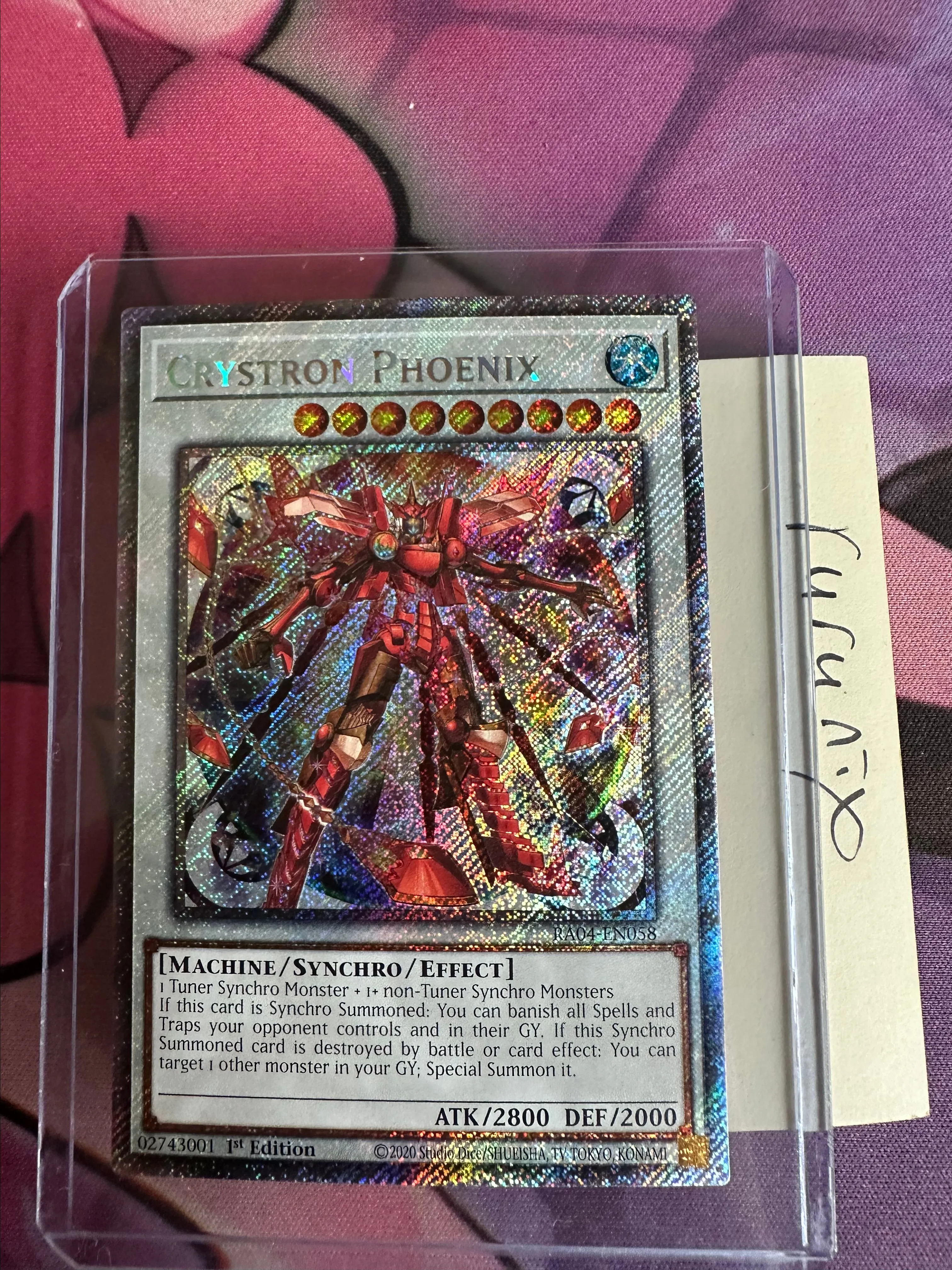 YuGiOh Trading Card Game Quarter Century Stampede Quarter Century Secret Rare Crystron Phoenix RA04-EN058