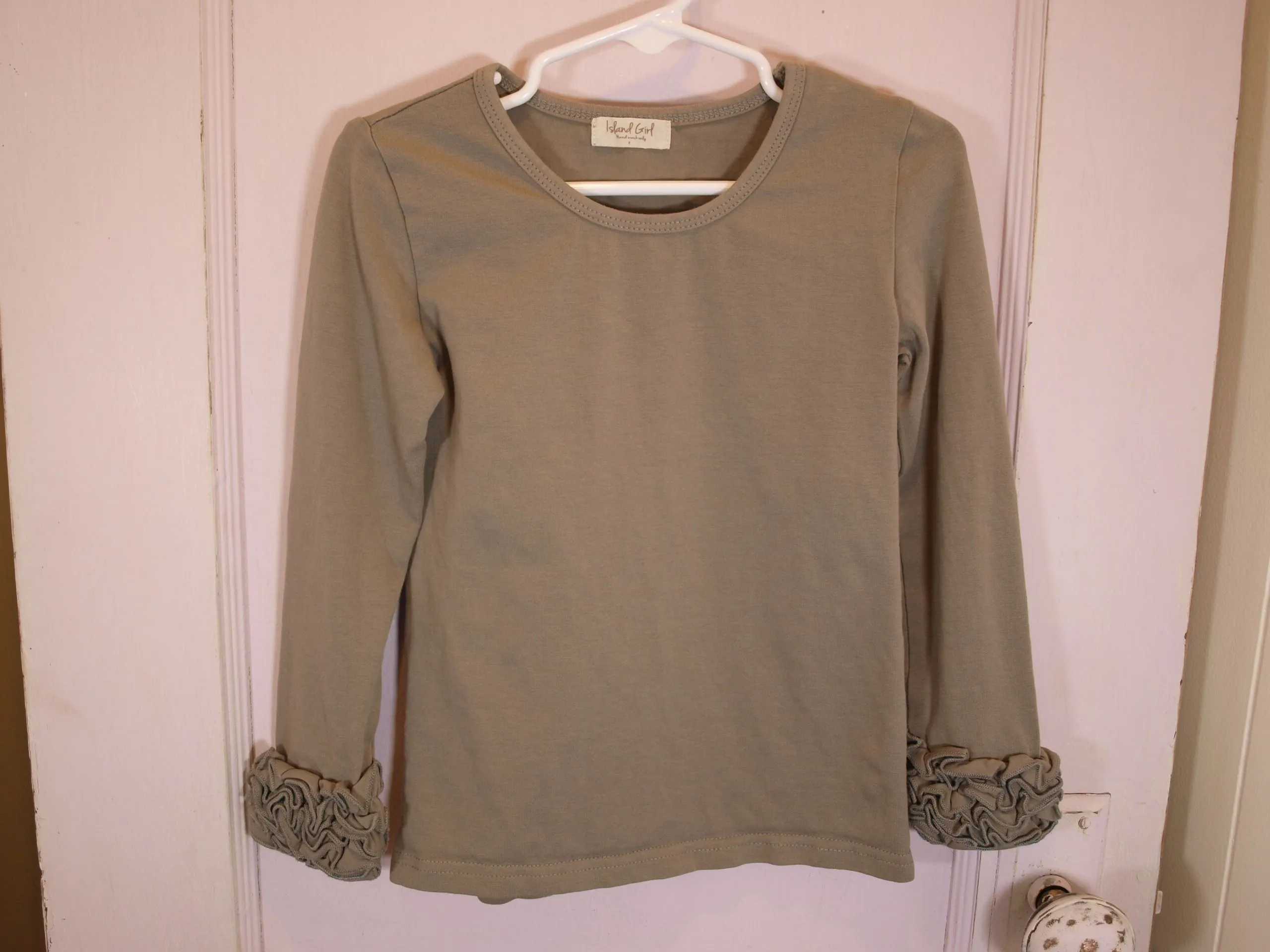 Product image for Island Girl Brand Long Sleeve Shirt with Ruffles 1001-166
