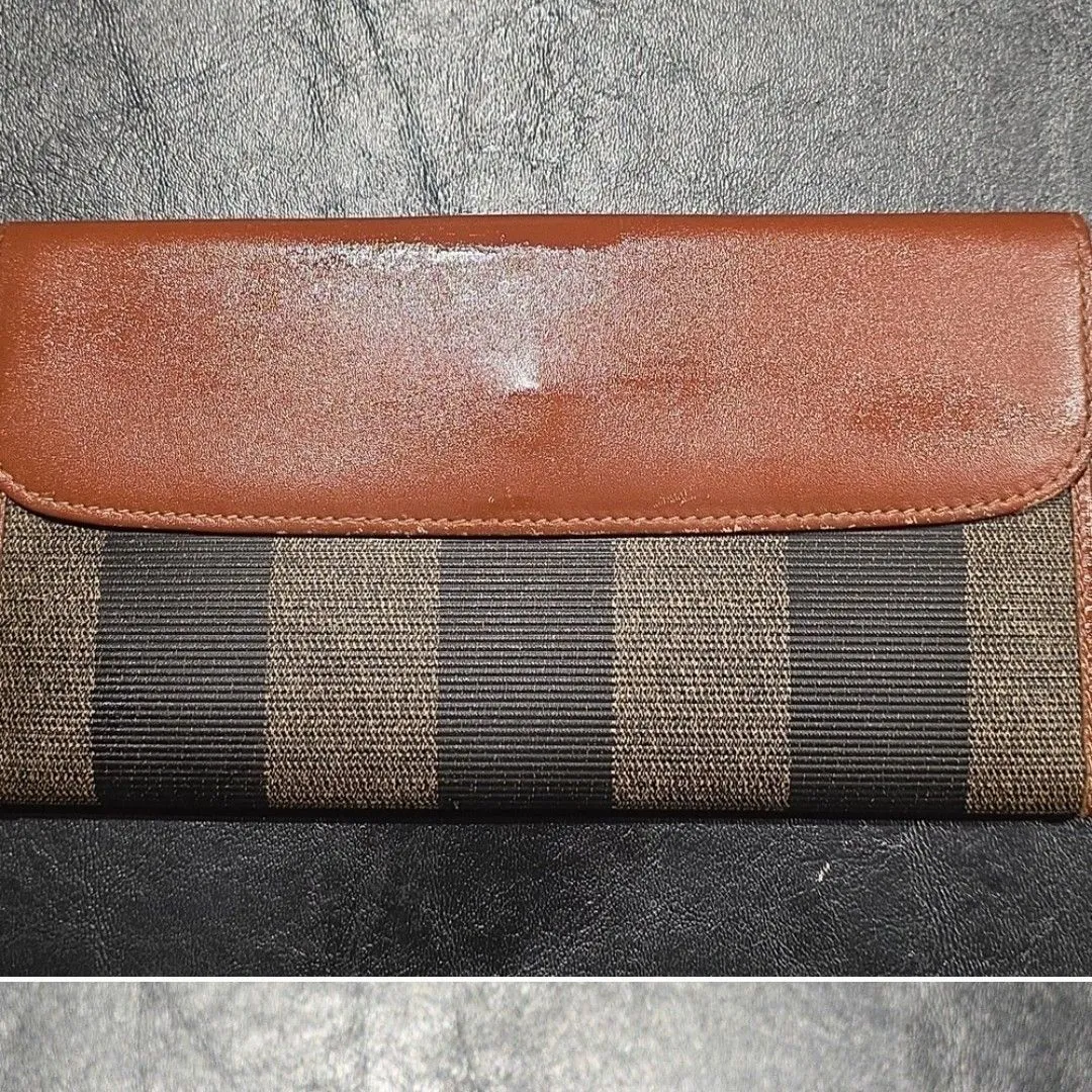 Product image for Fendi Pequin flap logo wallet