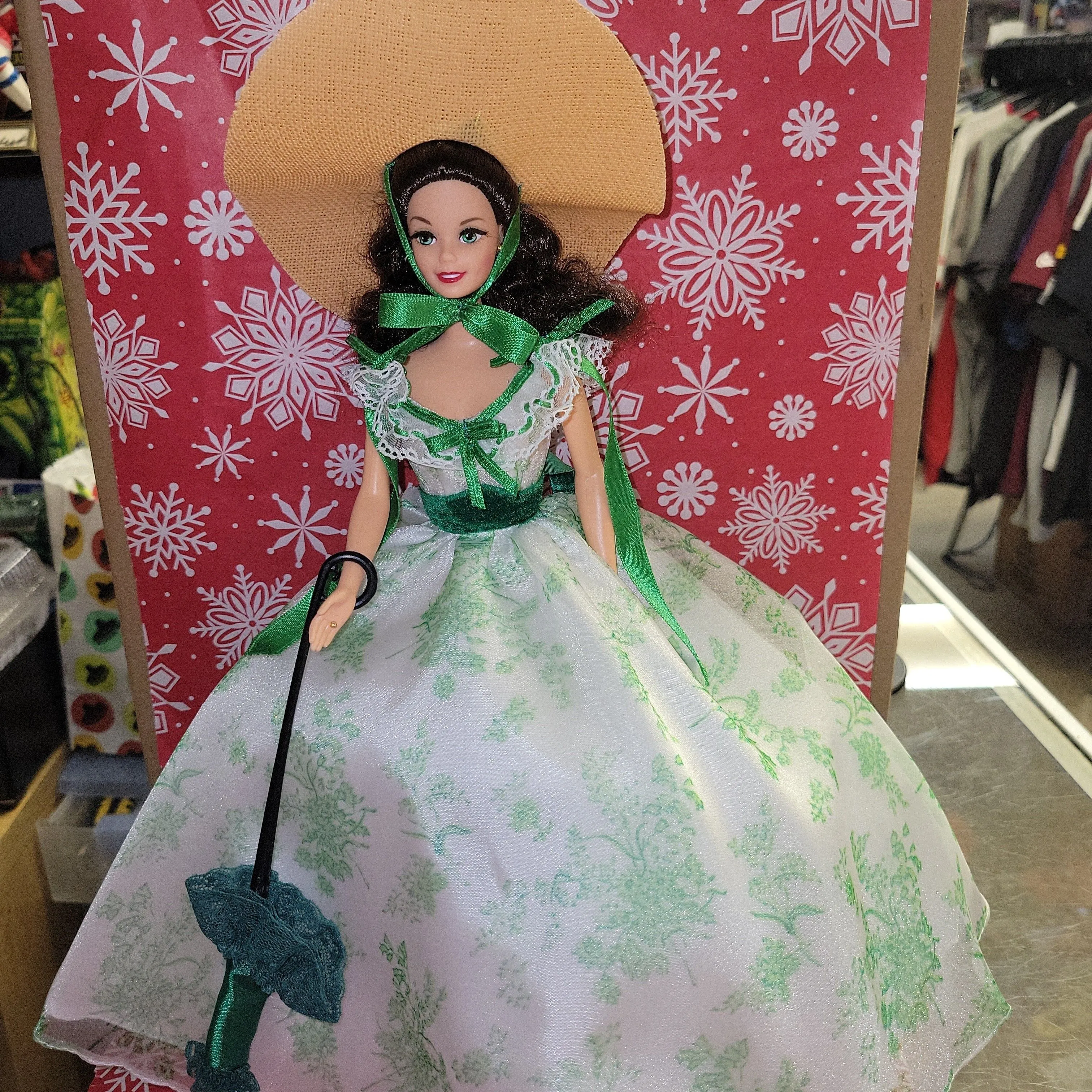 Barbie Doll as Scarlett O'Hara Gone with The Wind White and Green Dress W  Stand!  Whatnot: Shop, Sell, Connect