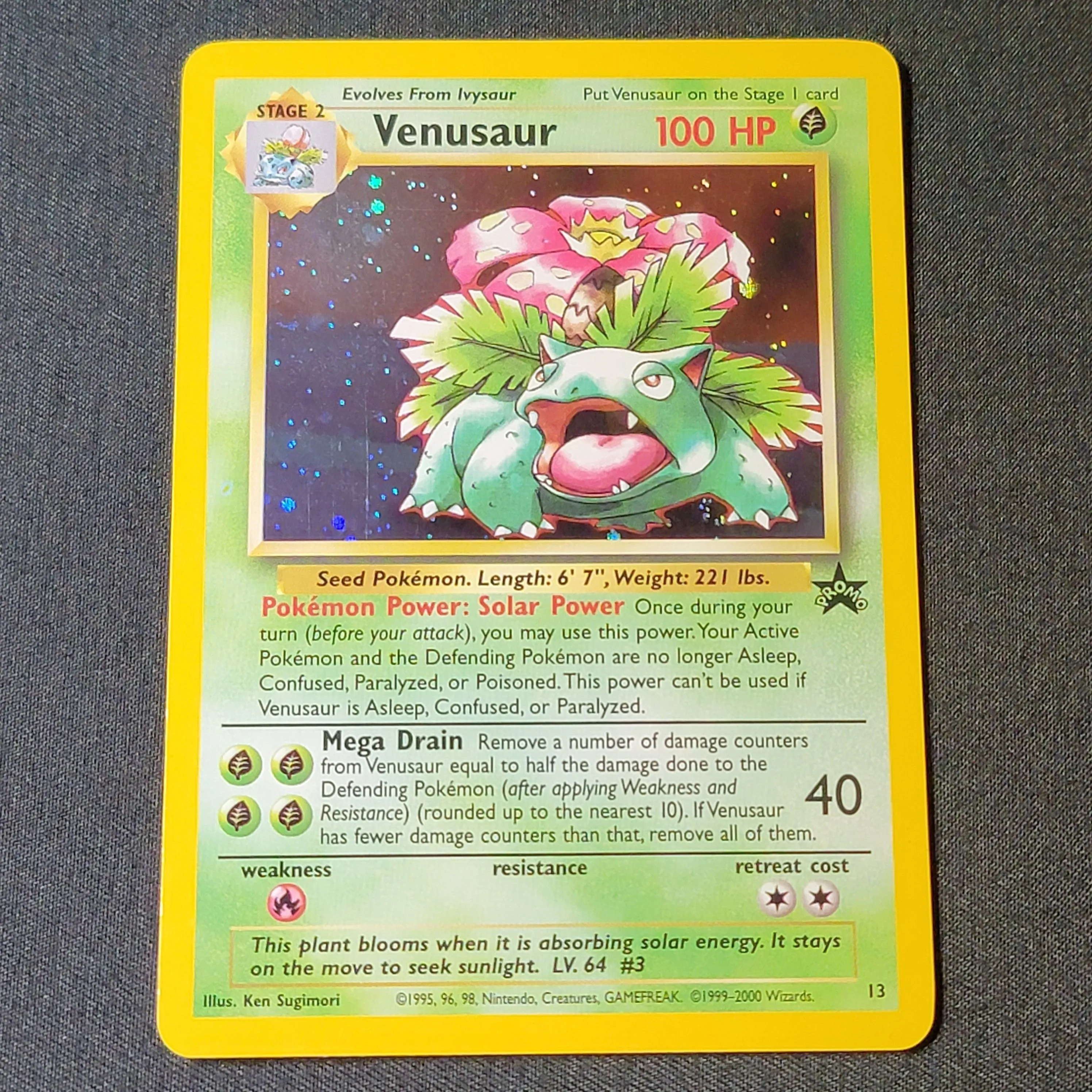 Product image for VENUSAUR BLACK STAR PROMO #13/53 HOLO RARE POKEMON CARD-NEAR MINT From 1995-1998 #13