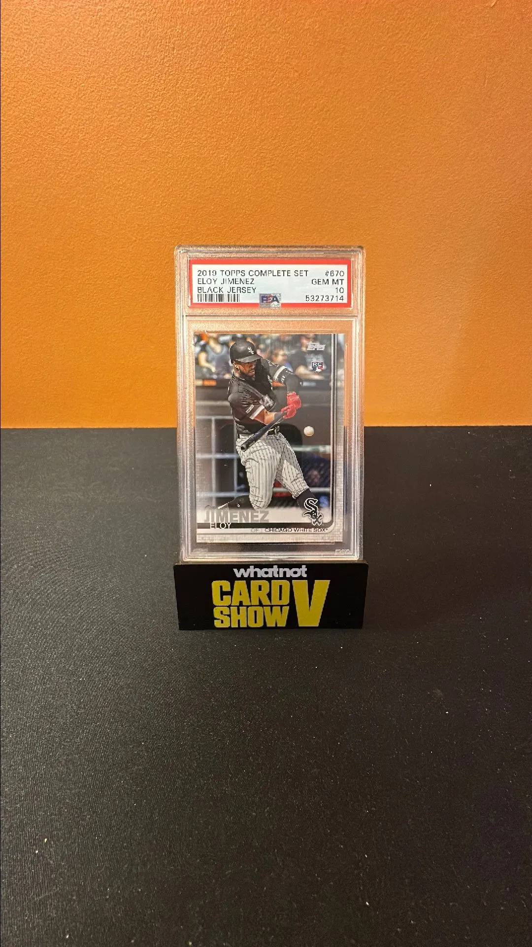 Product image for 2019 Topps Complete Set Black Jersey Eloy Jimenez RC #670 PSA 10 GEM MT