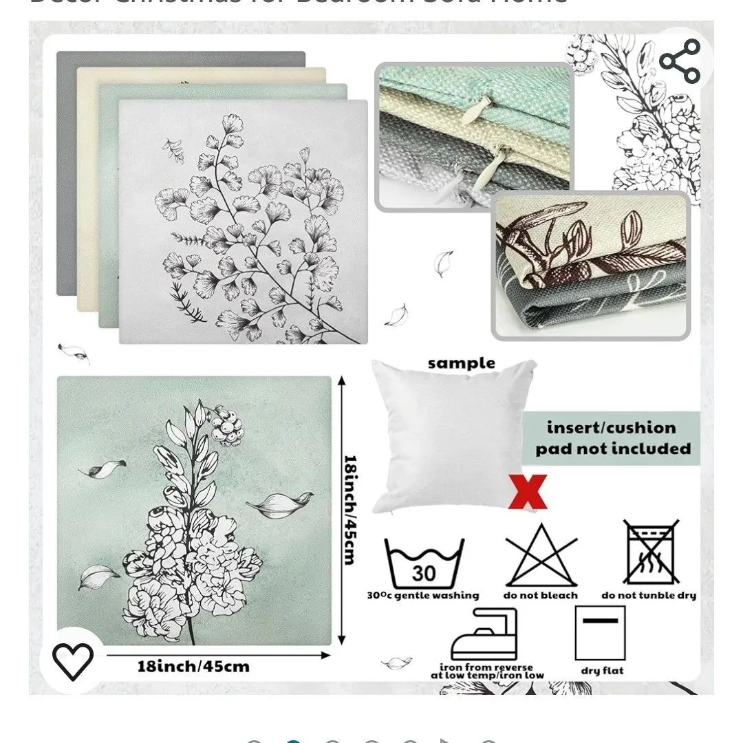 Product image for (#46) 4Pcs Boho Botanical Plants Pillow Covers Neutral Minimalism Botanical Floral Throw Pillow Cove