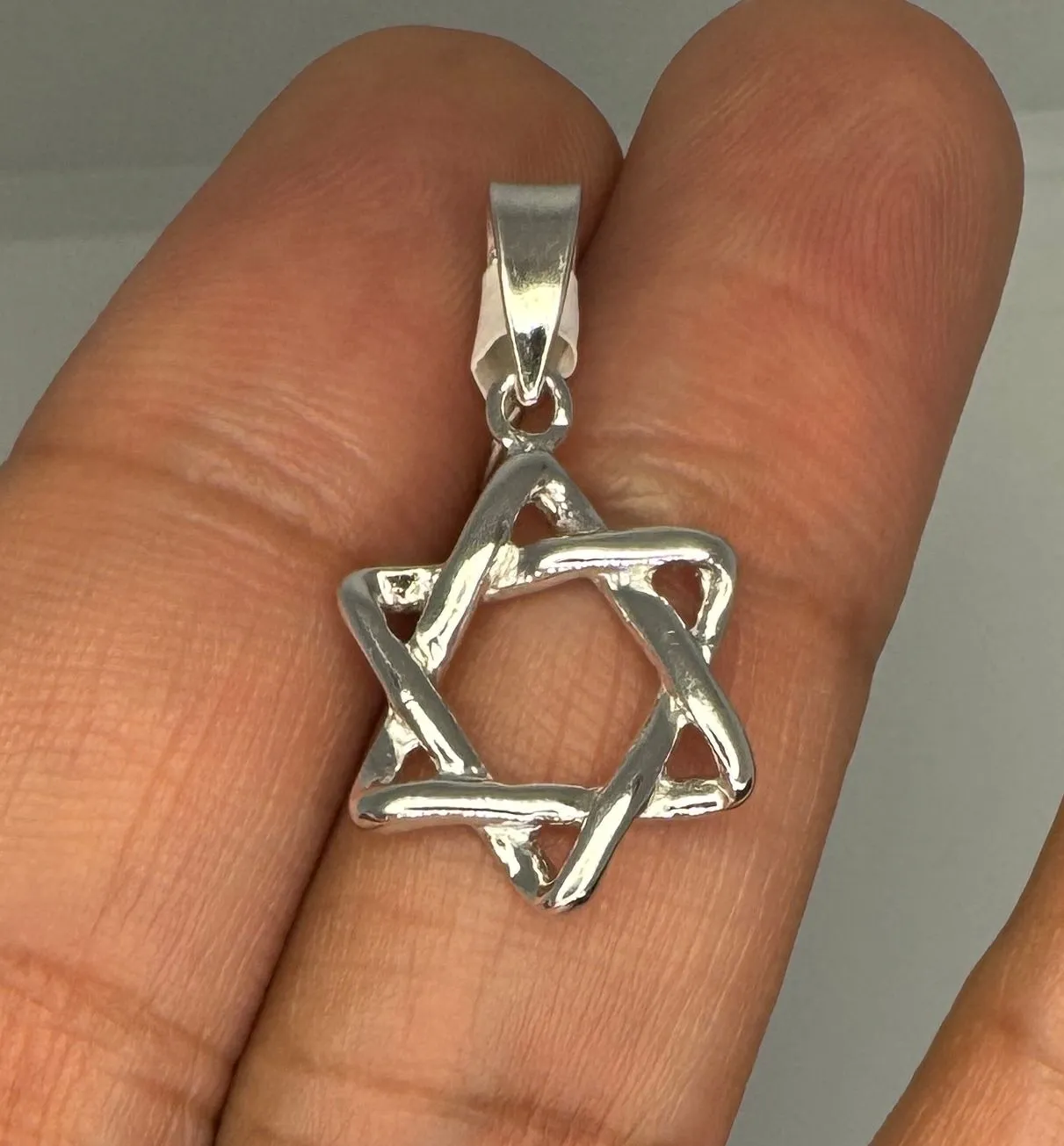 Product image for 925 Sterling Silver 5 Star Of David Dainty Shinny Charm Pendant