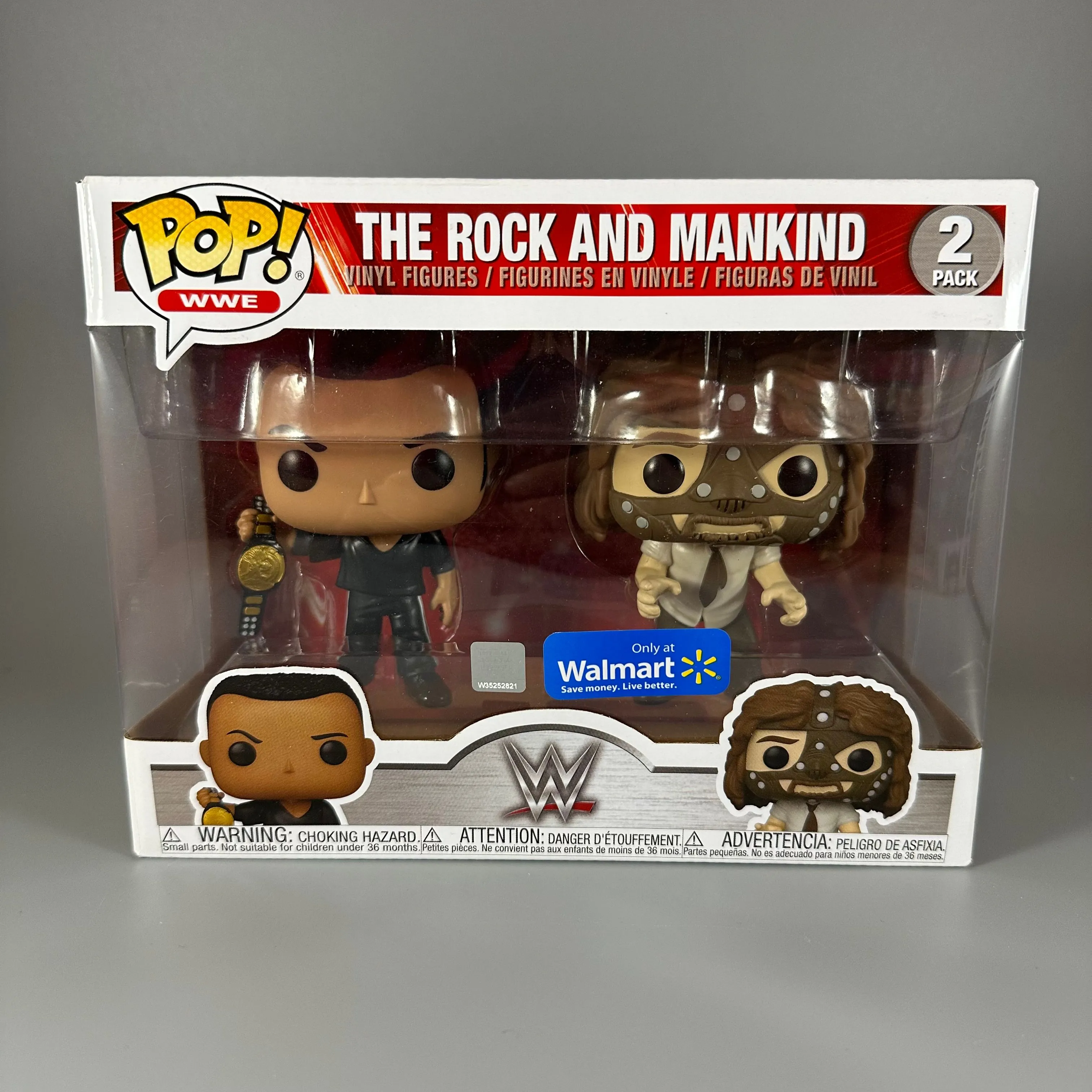 Product image for Funko Pop! WWE 2-Pack The Rock And Mankind WalMart Exclusive