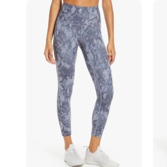 Product image for Zella S Leggings Blue Snake Print High Rise 7/8 Athletic Gym Yoga Activewear