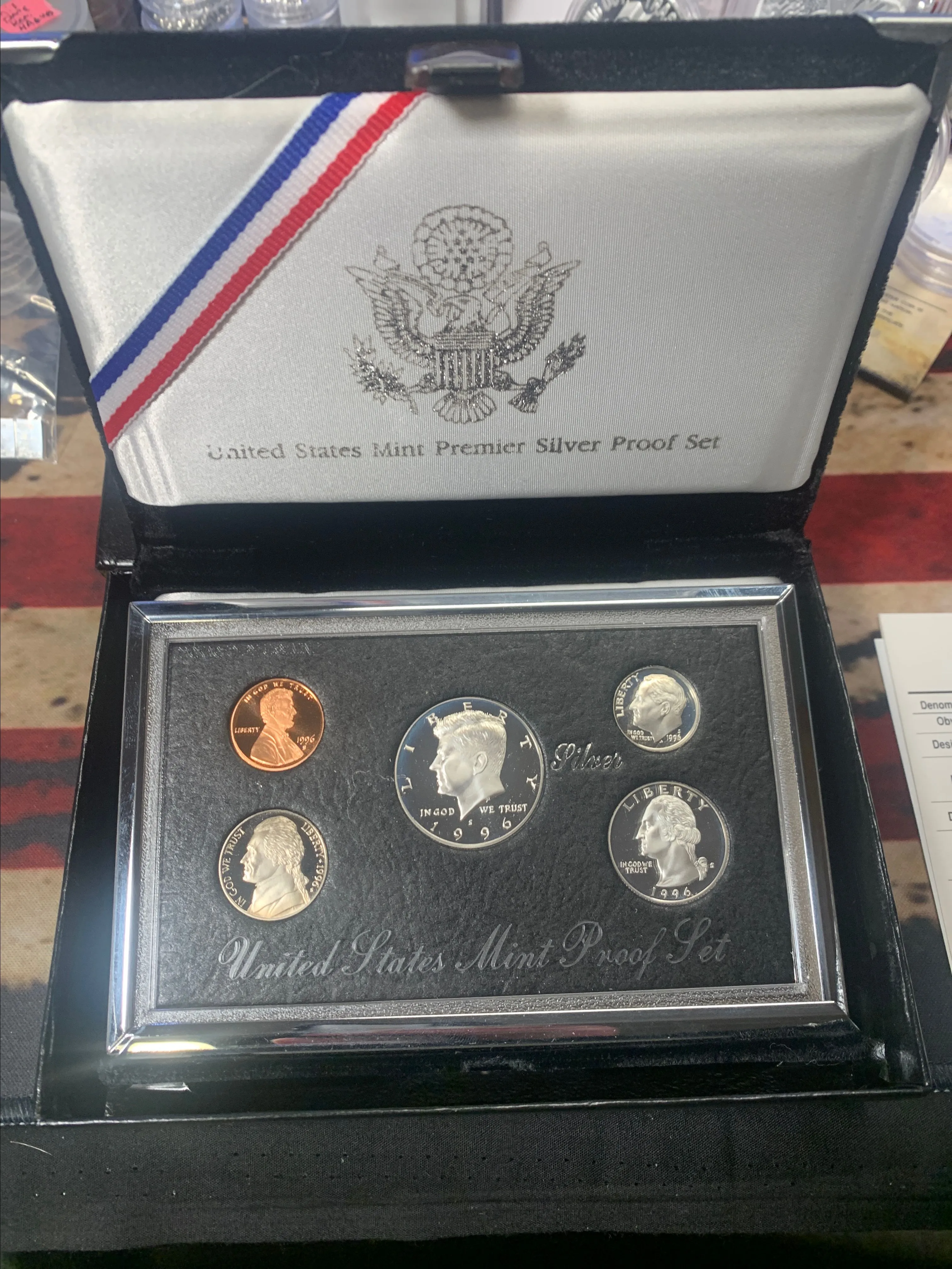 Product image for 1996 silver premier United States Mint Set in OGP