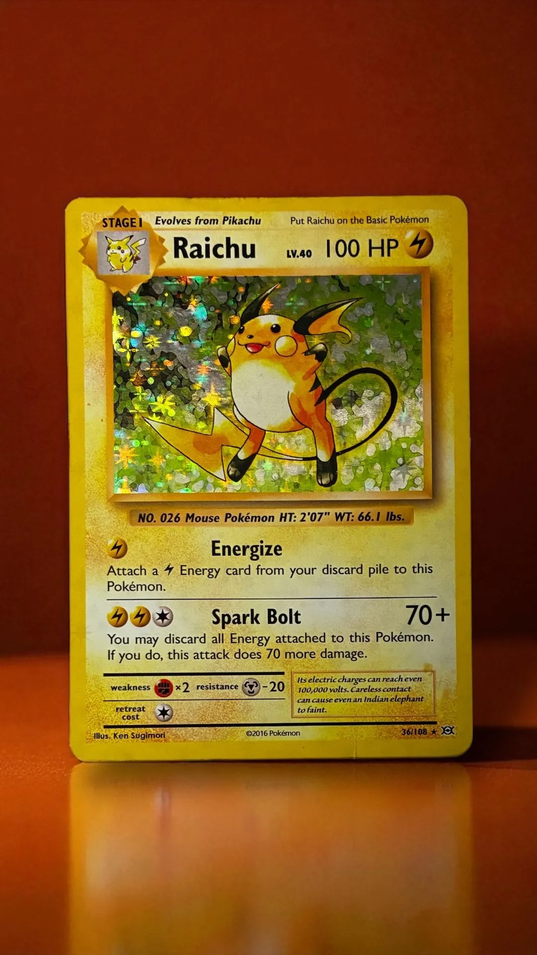 2016 raichu pokemon card Raichu Evolutions 36/108, NM Pokemon Card