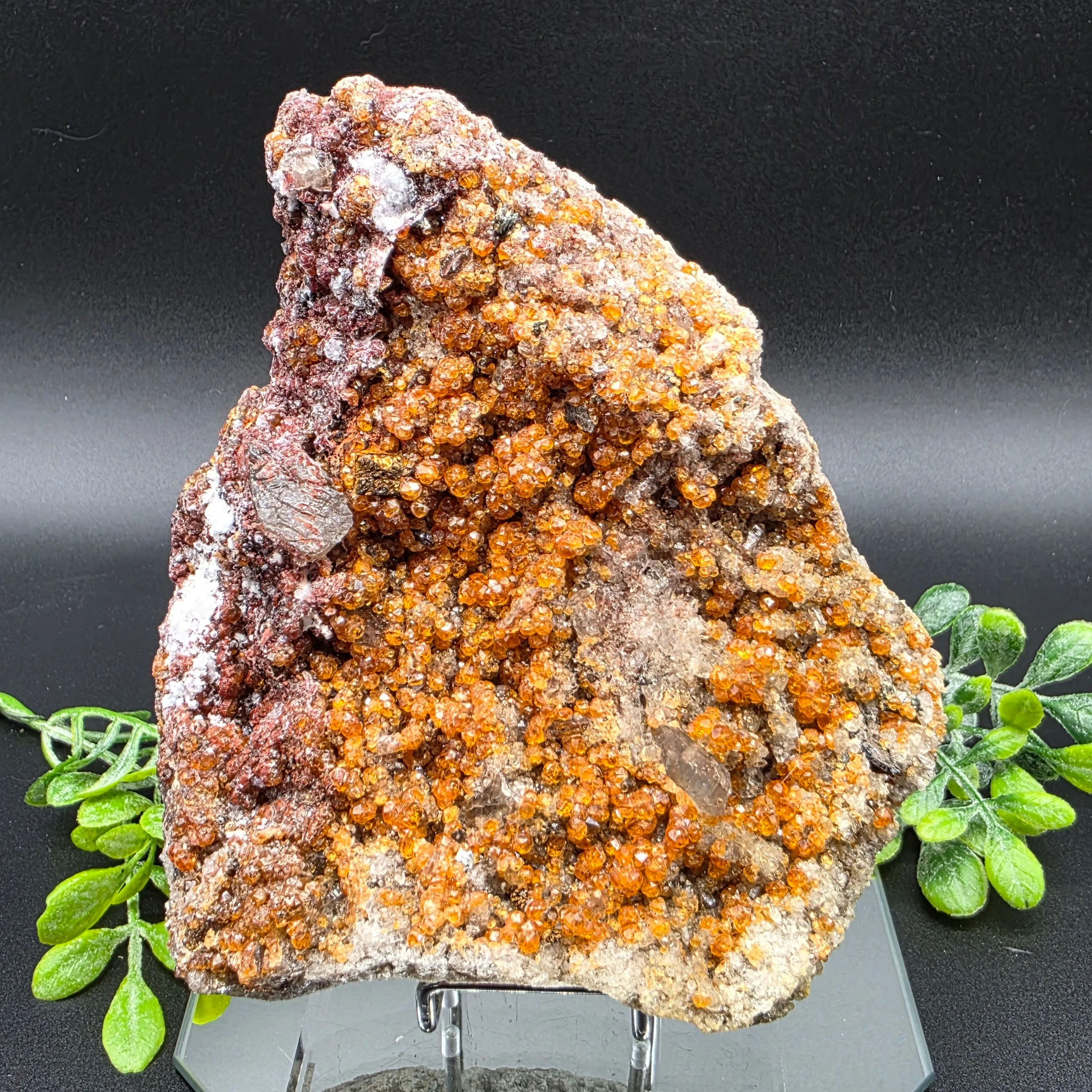 Product image for #605 Spessartine Garnet on Smoky Quartz  