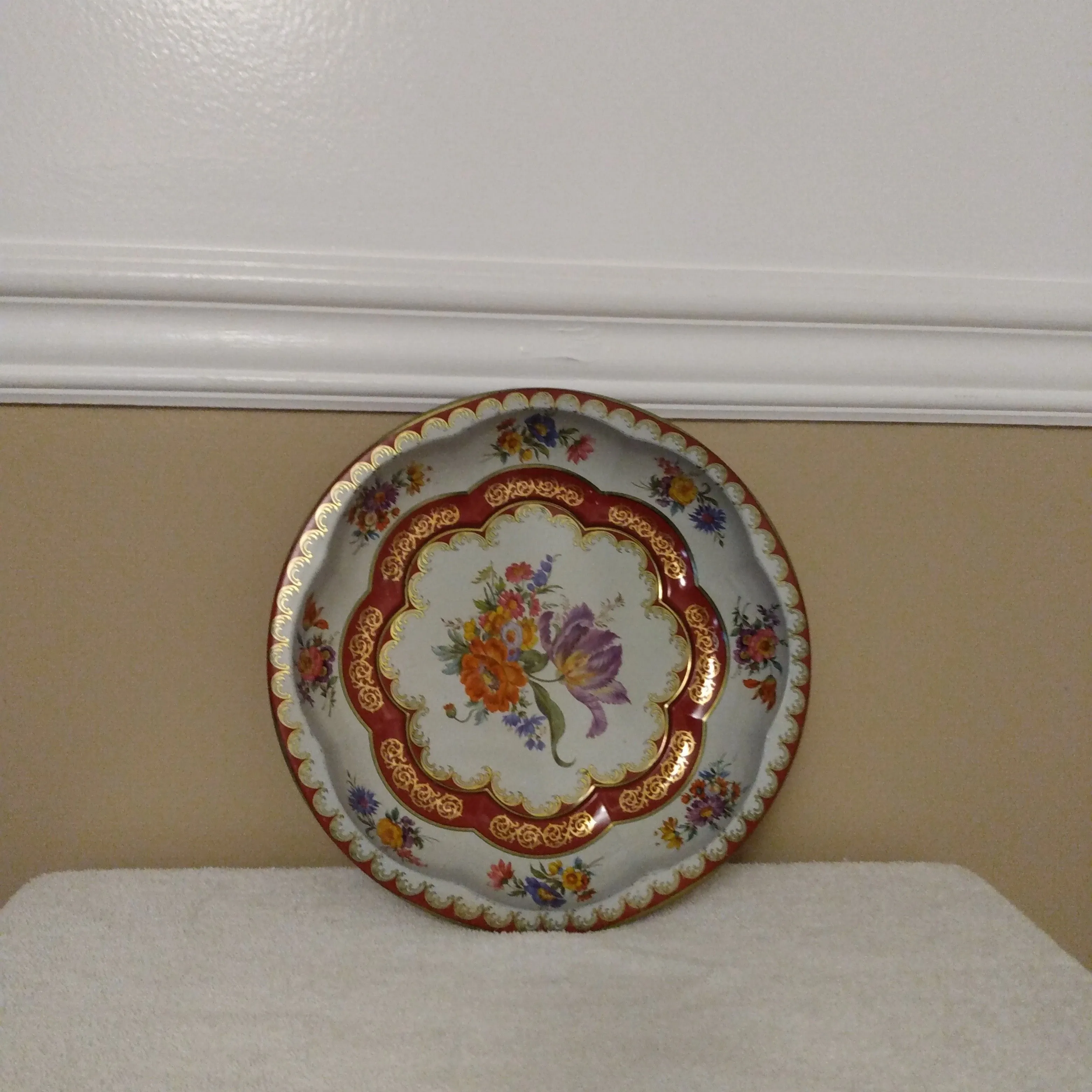 Product image for 1971 Daher Decorated Floral Metal Bowl