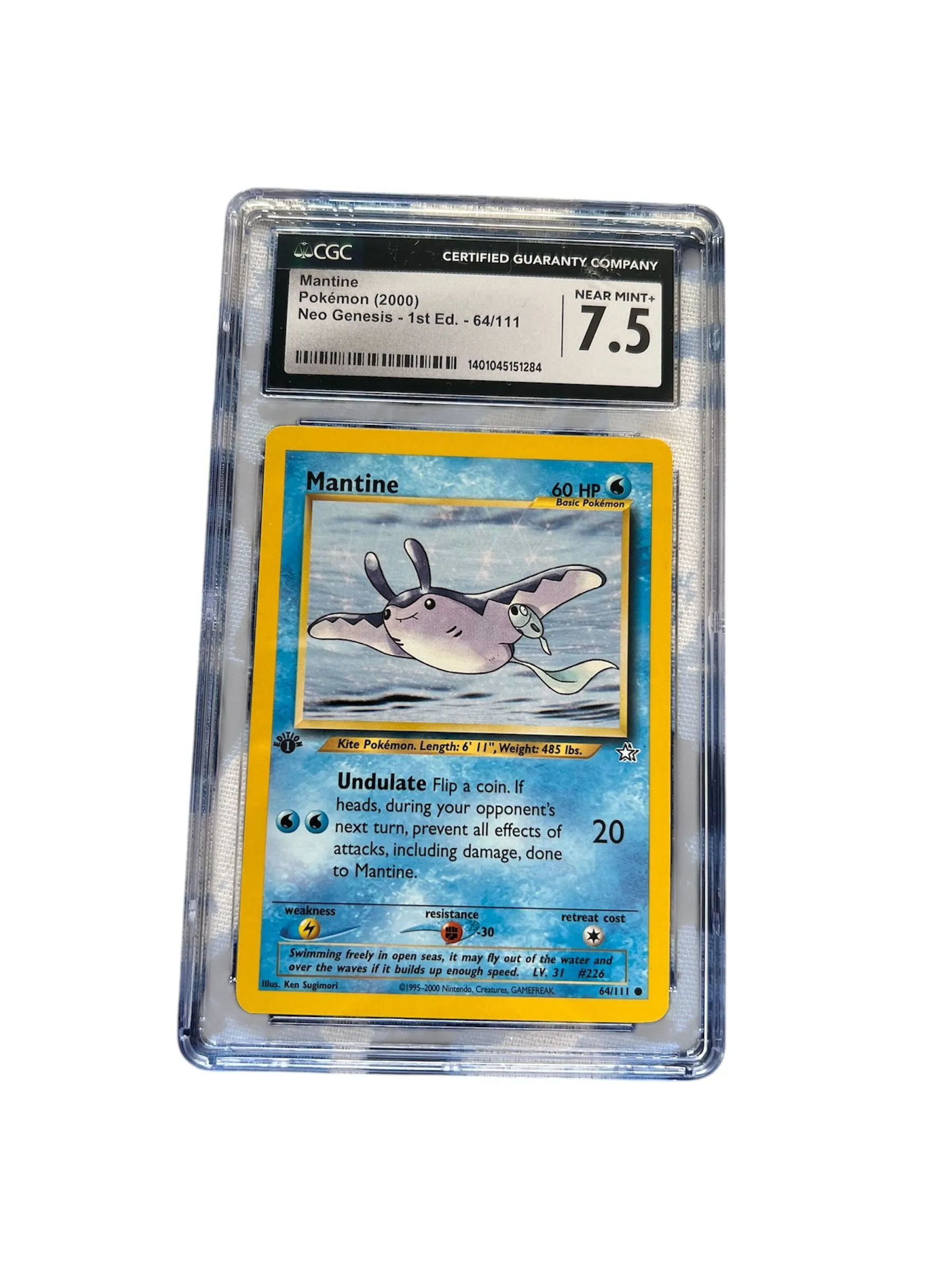 Product image for Mantine 2000 Neo Genesis 1st Edition 64/111 CGC Near Mint+ 7.5