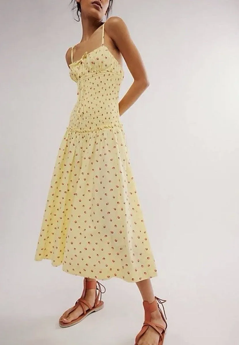 Product image for A110. FREE PEOPLE lavender daze strawberry dress. LARGE