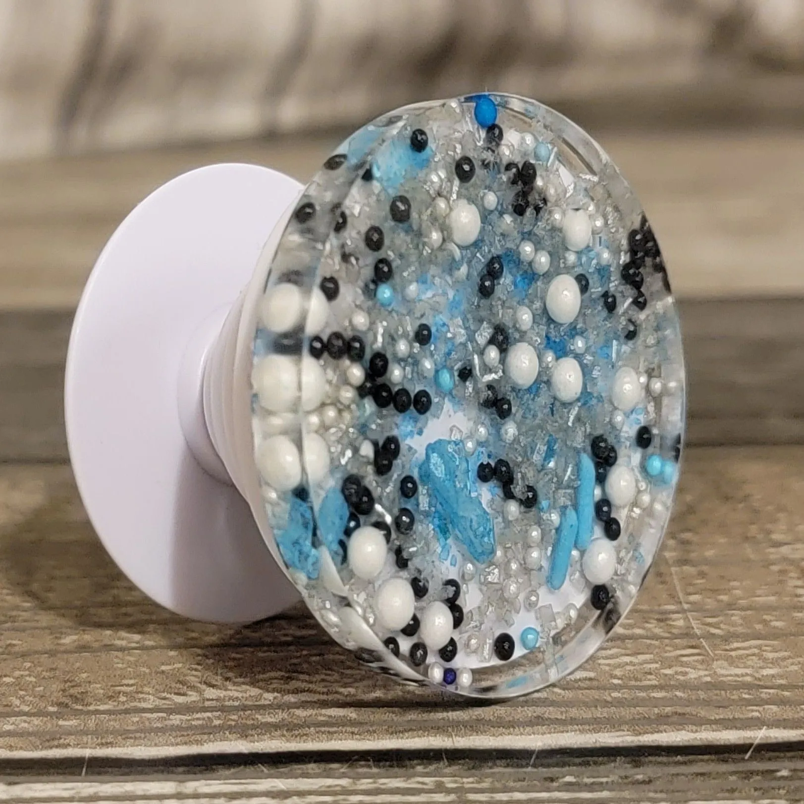 Product image for White/Blue/Silver Sprinkles Phone Socket/Holder