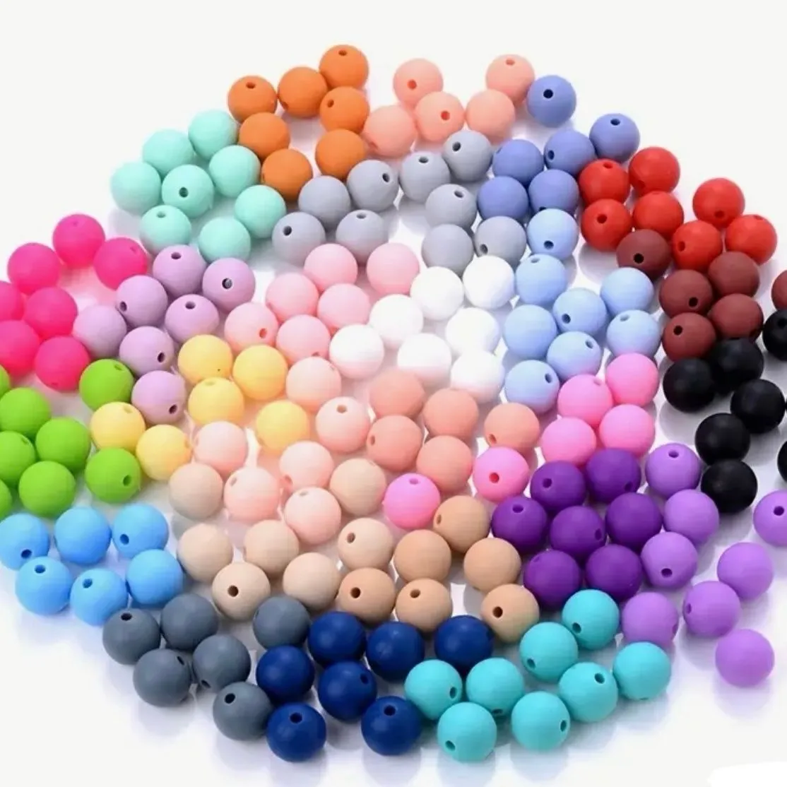 Product image for CRAFTS: 120pc 15mm Silicone Beads, Spacers - ASSORTED