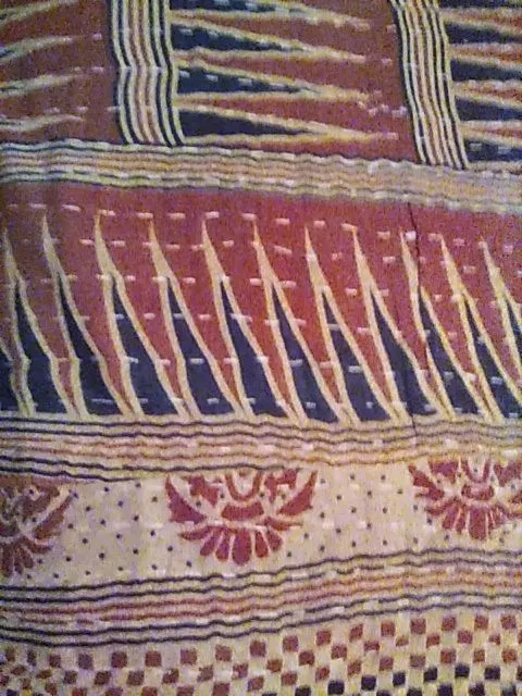 Product image for Kantha Quilt Brown/Tan/Black Reversible To Red/Orange/White 54" x 84" Twin Size