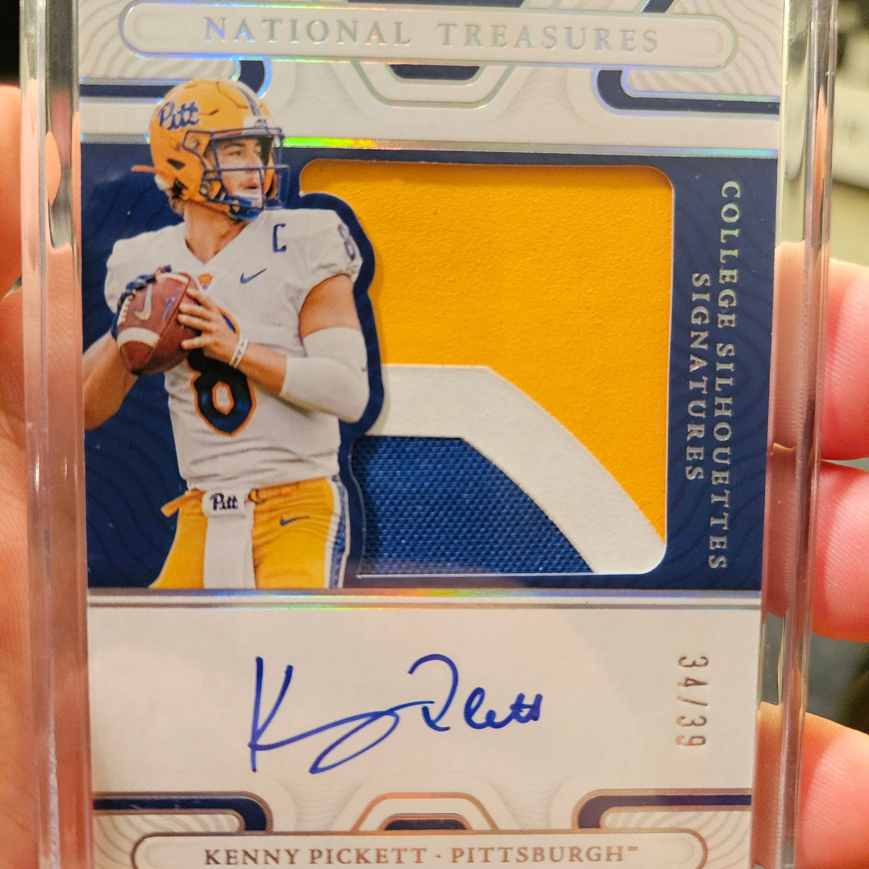 Product image for 2022 National Treasures Kenny Pickett ROOKIE PATCH AUTO /39🔥Pitt Collegiate🔥SP