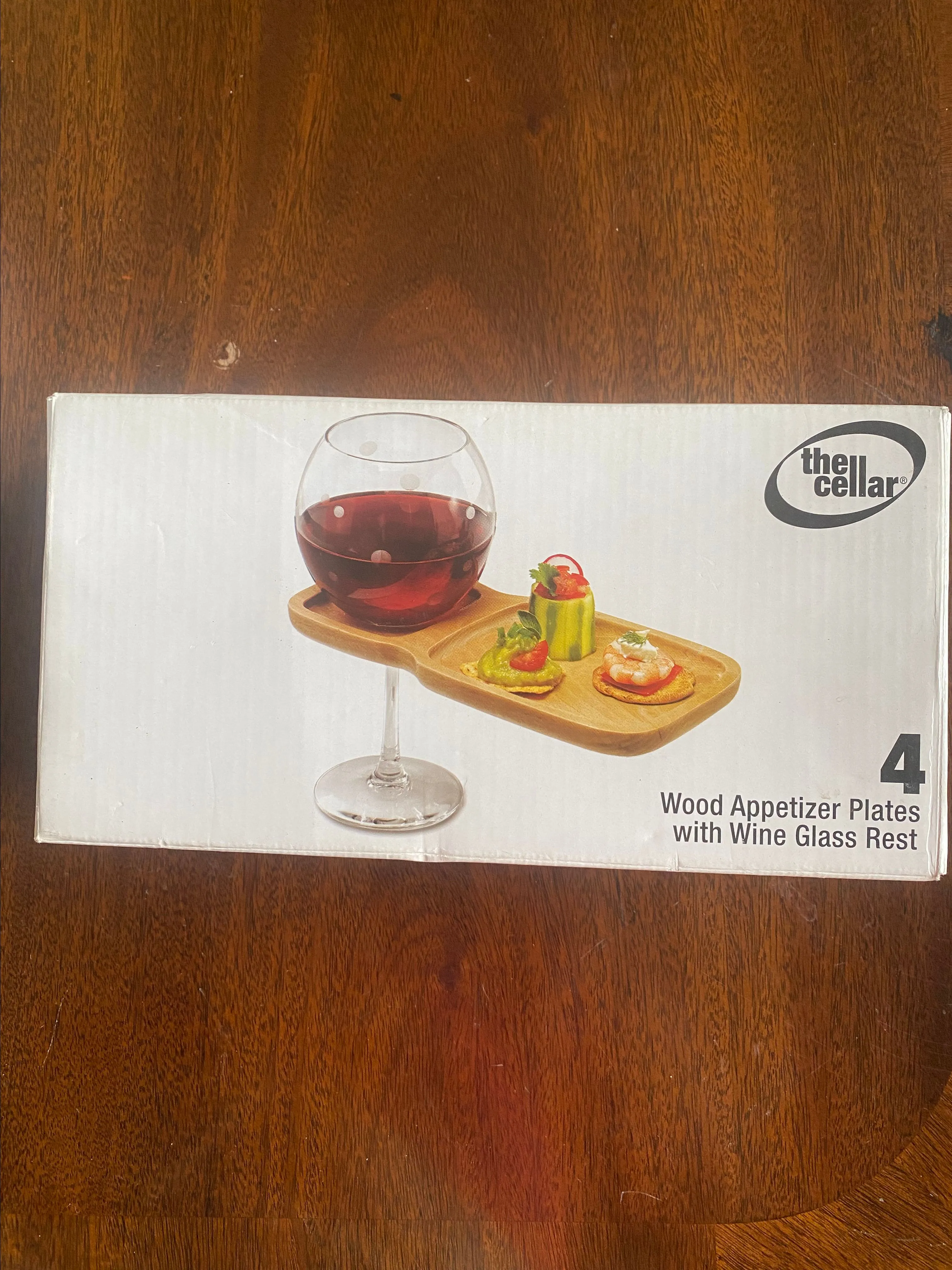 Product image for 12. Wood Appetizer Plates with Wine Rest
