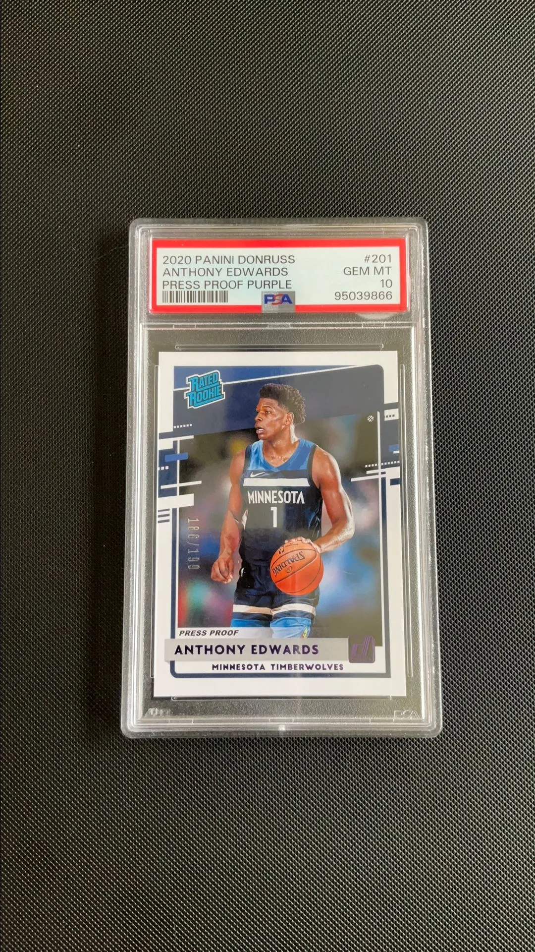 Product image for NBA Anthony Edward's Rated Rookie Press Proof #