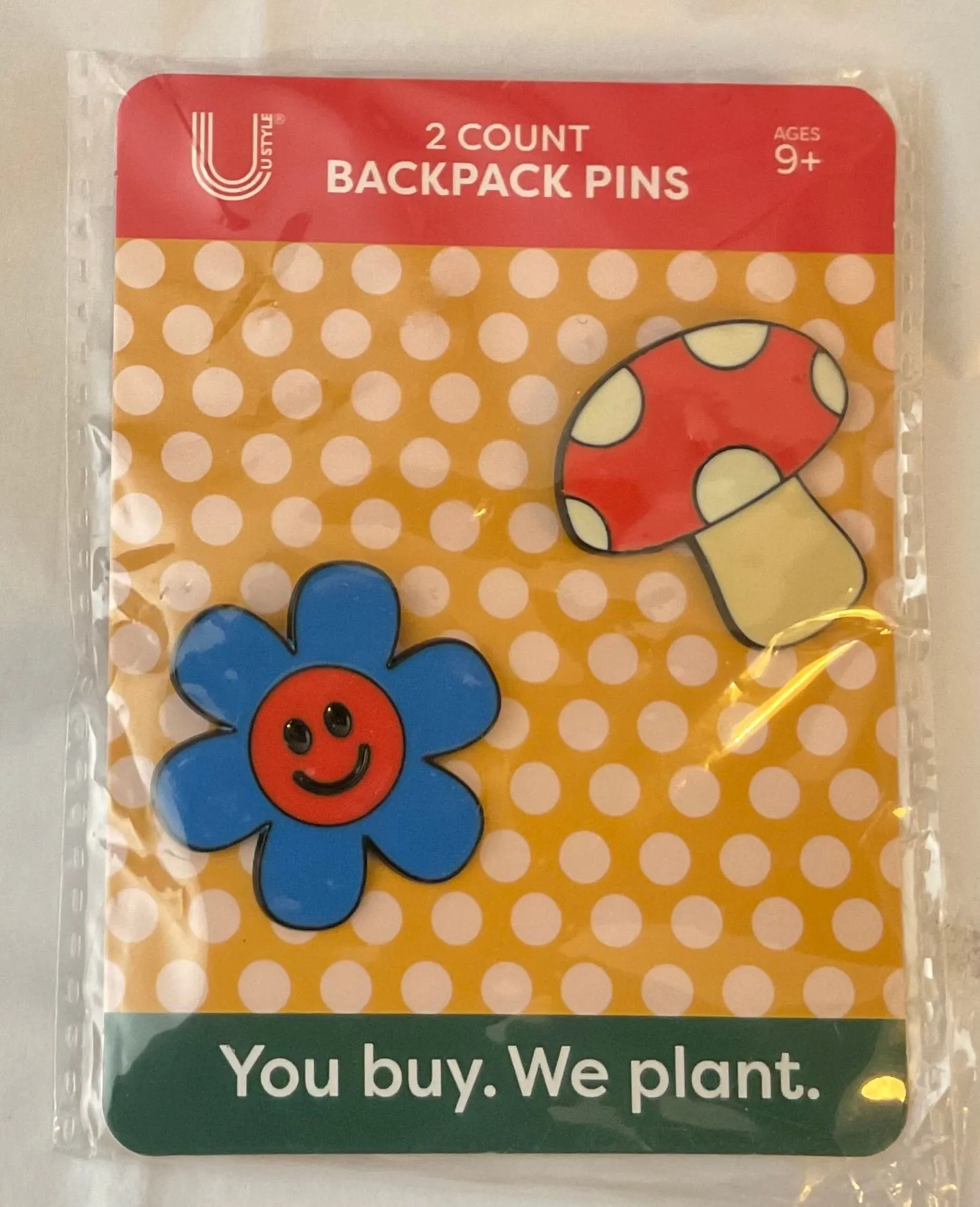 Product image for Flower and Mushroom Backpack and/or Jacket Pins