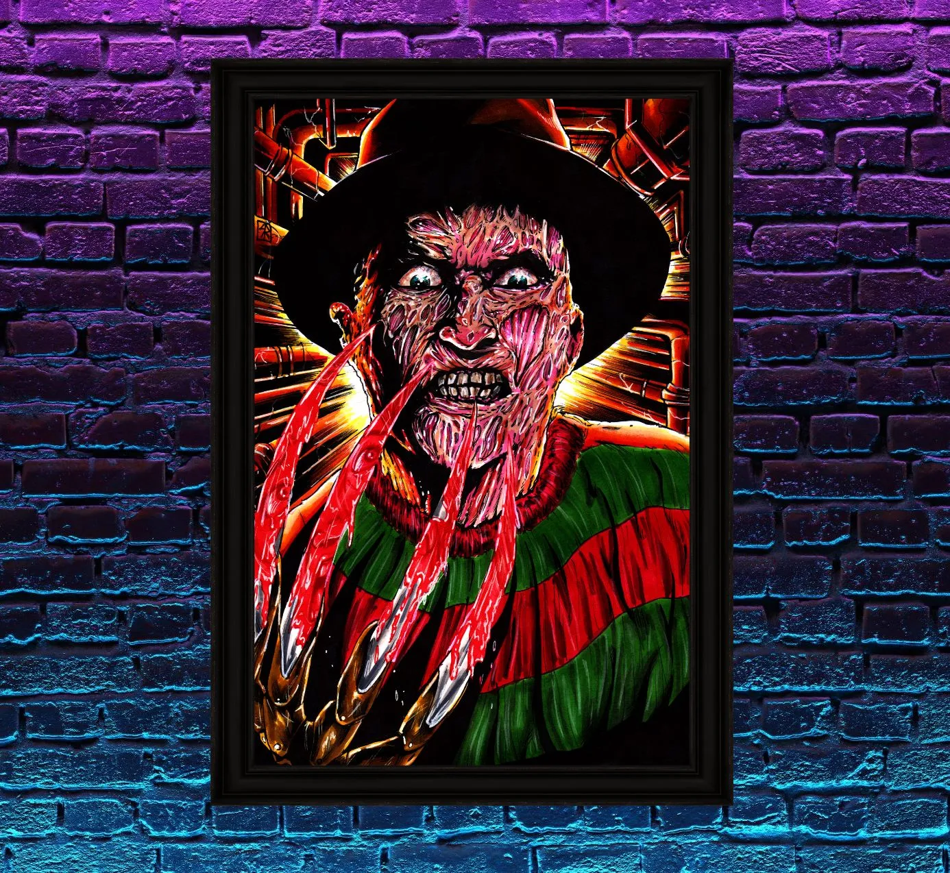 Product image for Freddy Krueger Horror A4 Poster - Art by Sam Rogers - Limited Edition print - Nightmare on Elm street