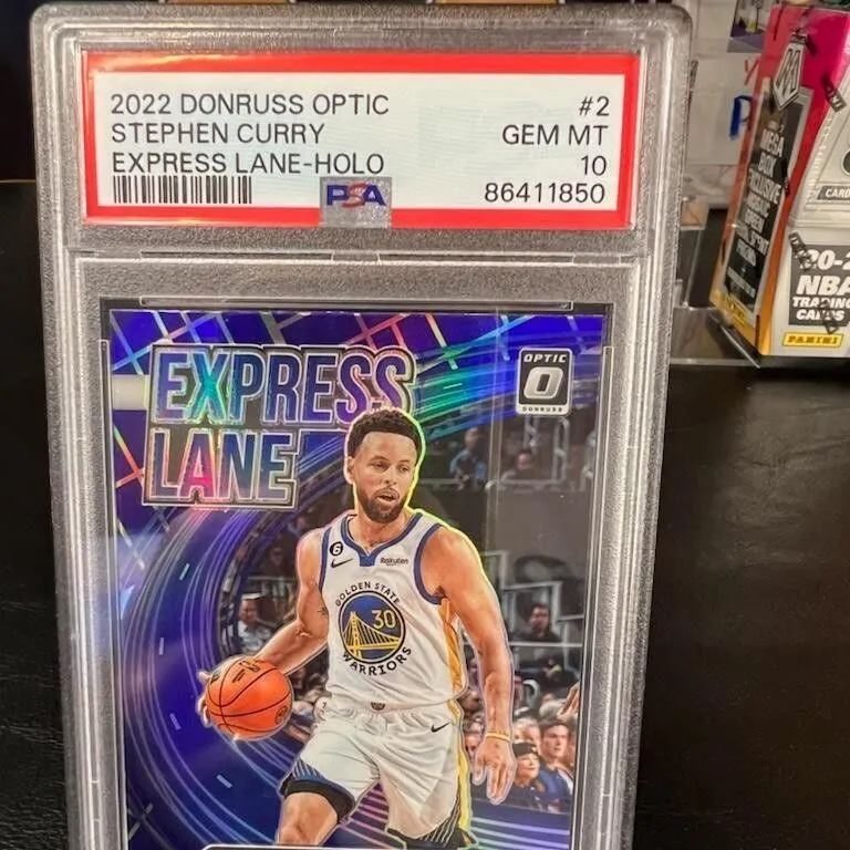 Product image for 2022 Panini Donruss Optic Express Lane Stephen Curry 2 Express Lane-Holo PSA GEM MT 10