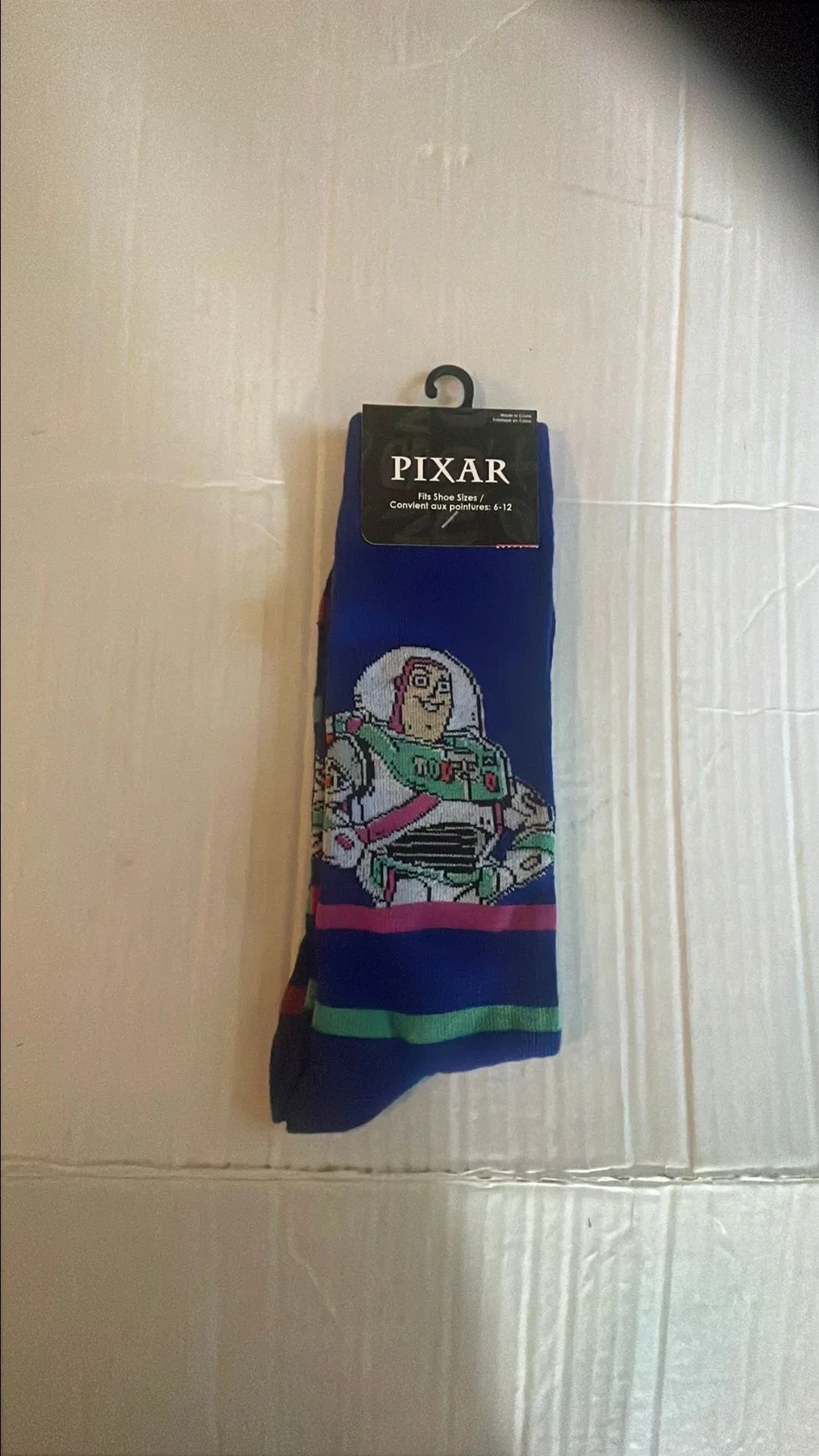 Product image for Pixar toy story, Buzz Lightyear socks size 6 to 12 adult