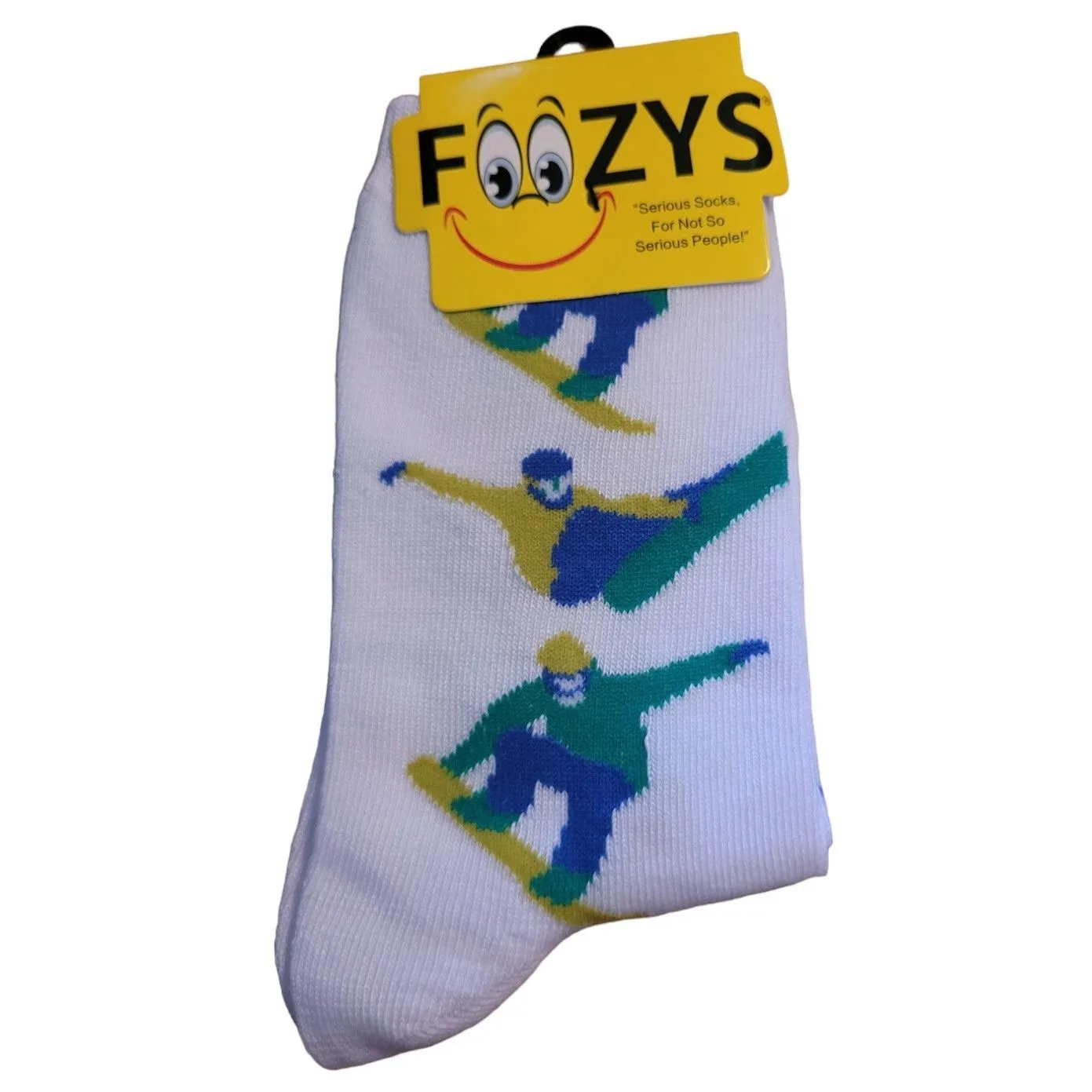 Product image for Foozy’s New with tag White Snow Boarders Graphic Socks Size 9-11, Shoe size 4-10. Please see pic
