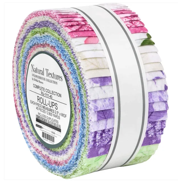 Product image for Robert Kaufman Flowerhouse Natural Textures 2.5 x WOF Roll-Ups
