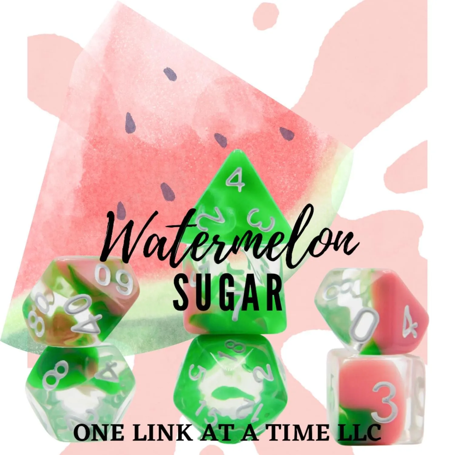 Product image for [WATERMELON SUGAR] 7pc Acrylic Dice Set [ACR119]