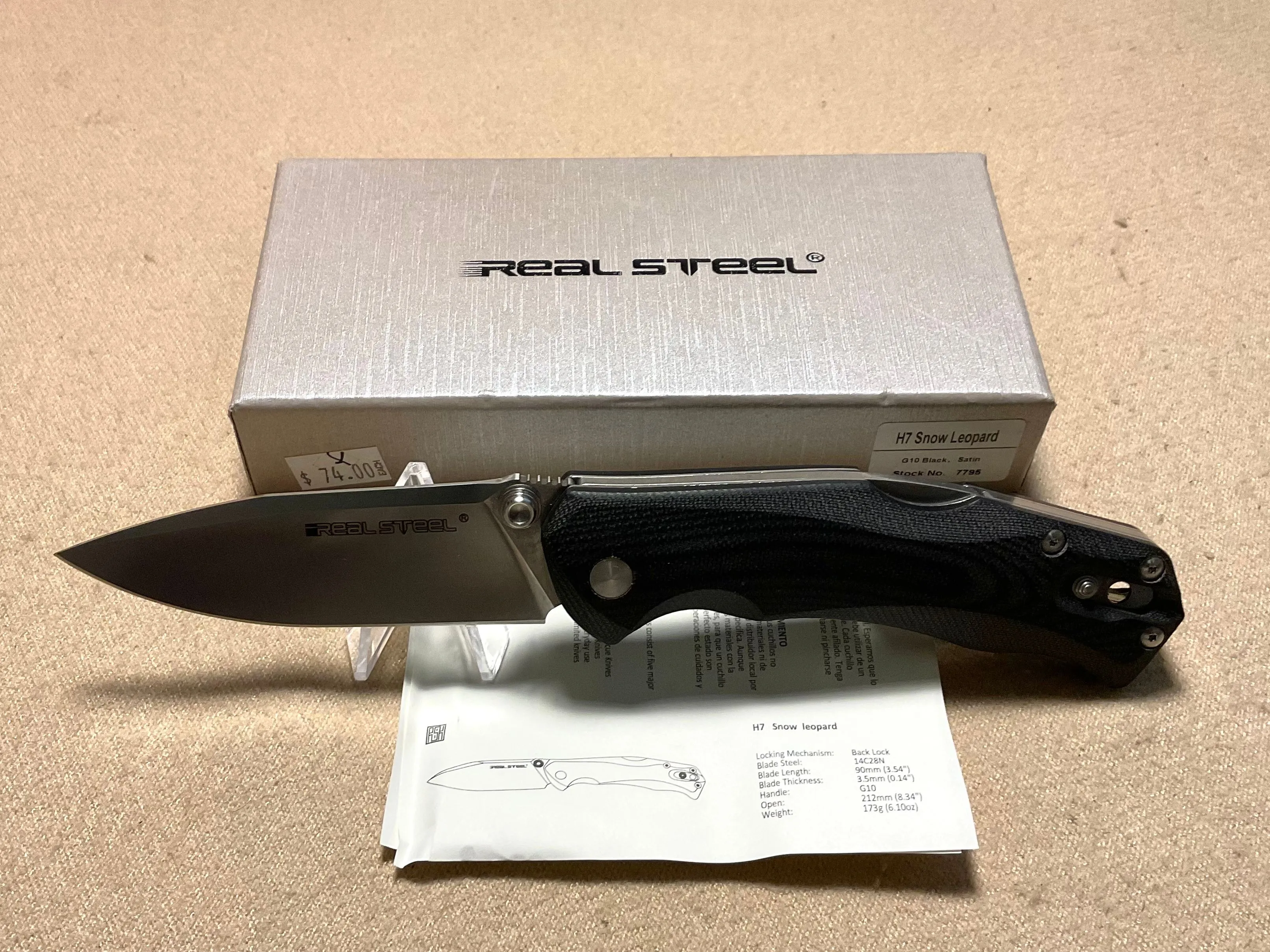 Product image for Real Steel Knives H7 Snow Leopard  7795