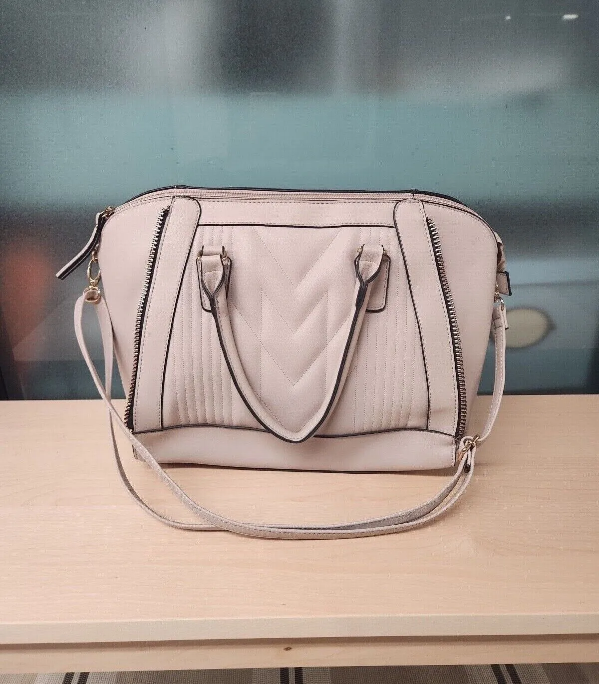 Product image for Atmosphere Faux Leather Shoulder Bag Nude/Beige