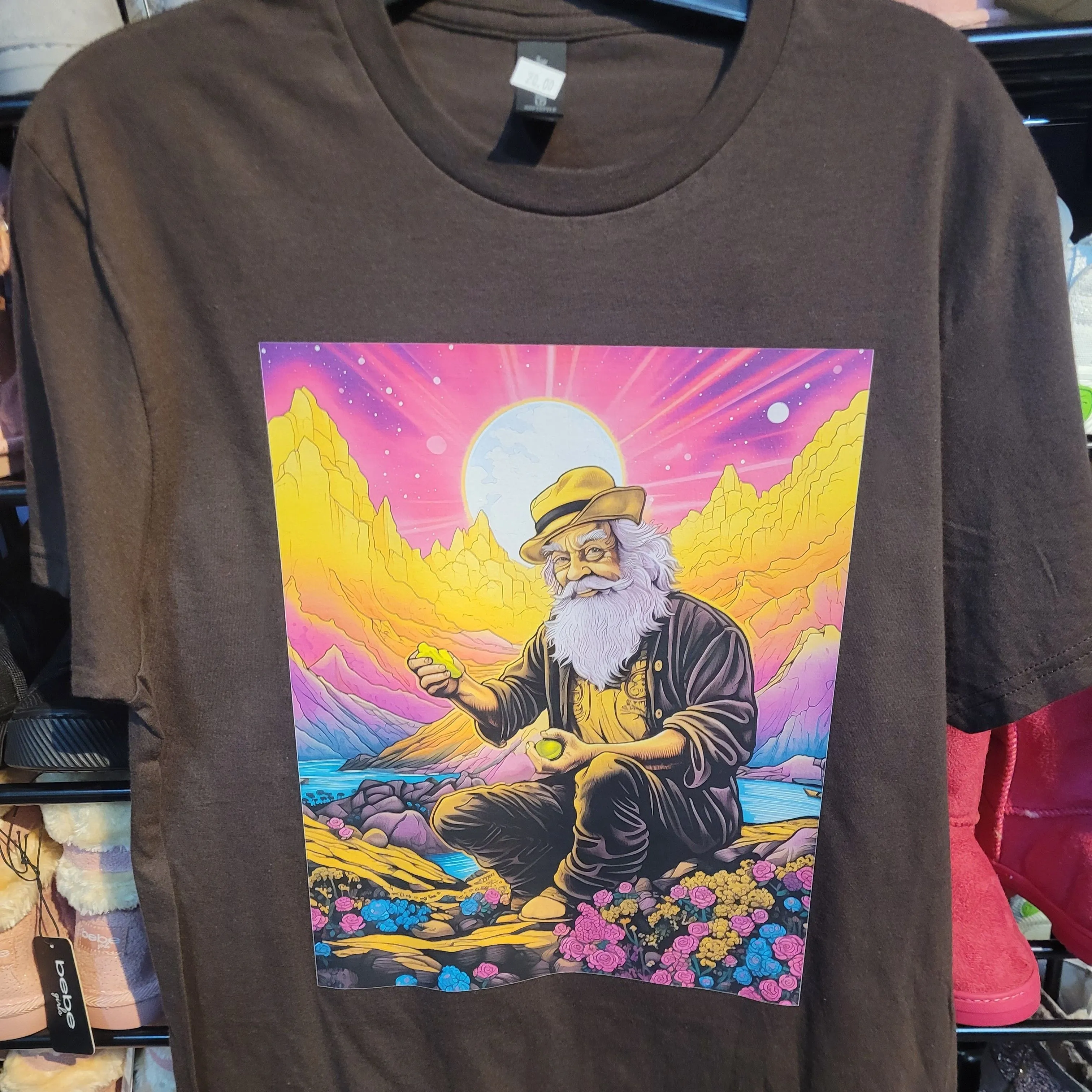 Product image for Size Small Chocolate Brown TShirt with Lucky Miner Design