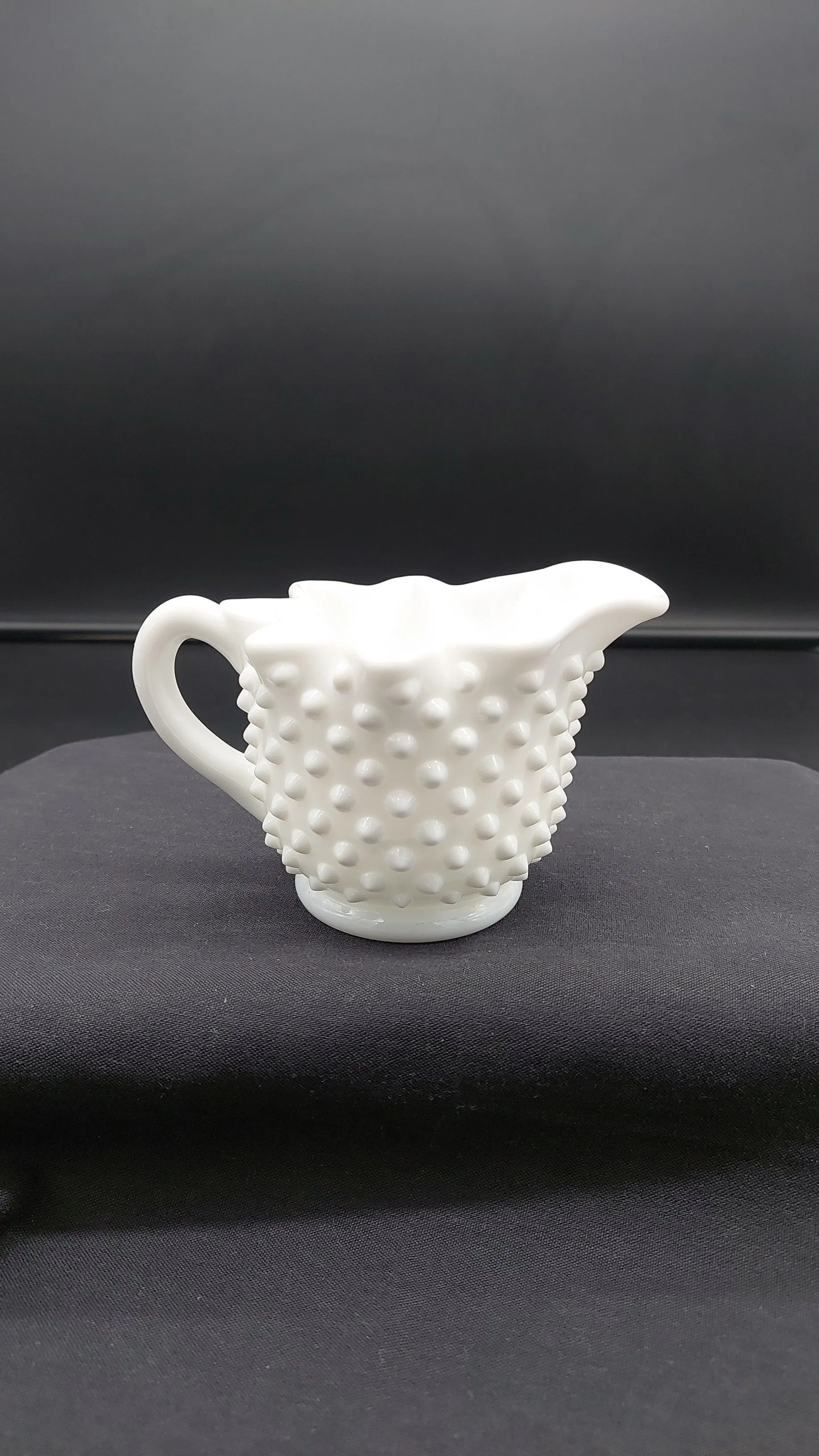 Product image for 2482 Milkglass Hobnail Creamer 4 3/4" Wide 
