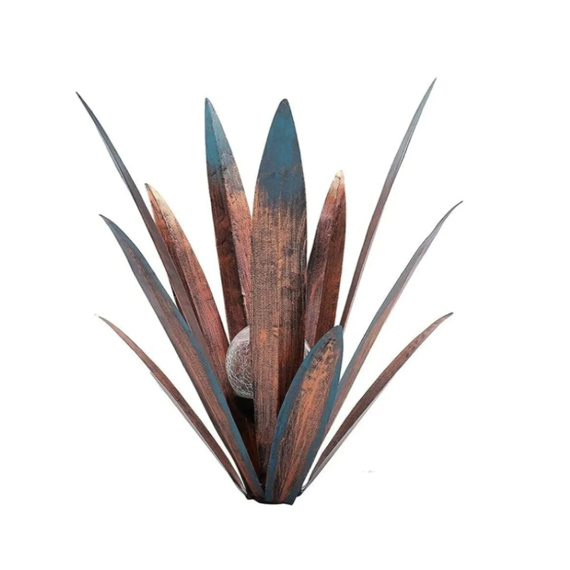 Product image for 2pcs Tequila Sculpture Metal Agave Plant Home Decor Rustic Hand Painted Figurine
